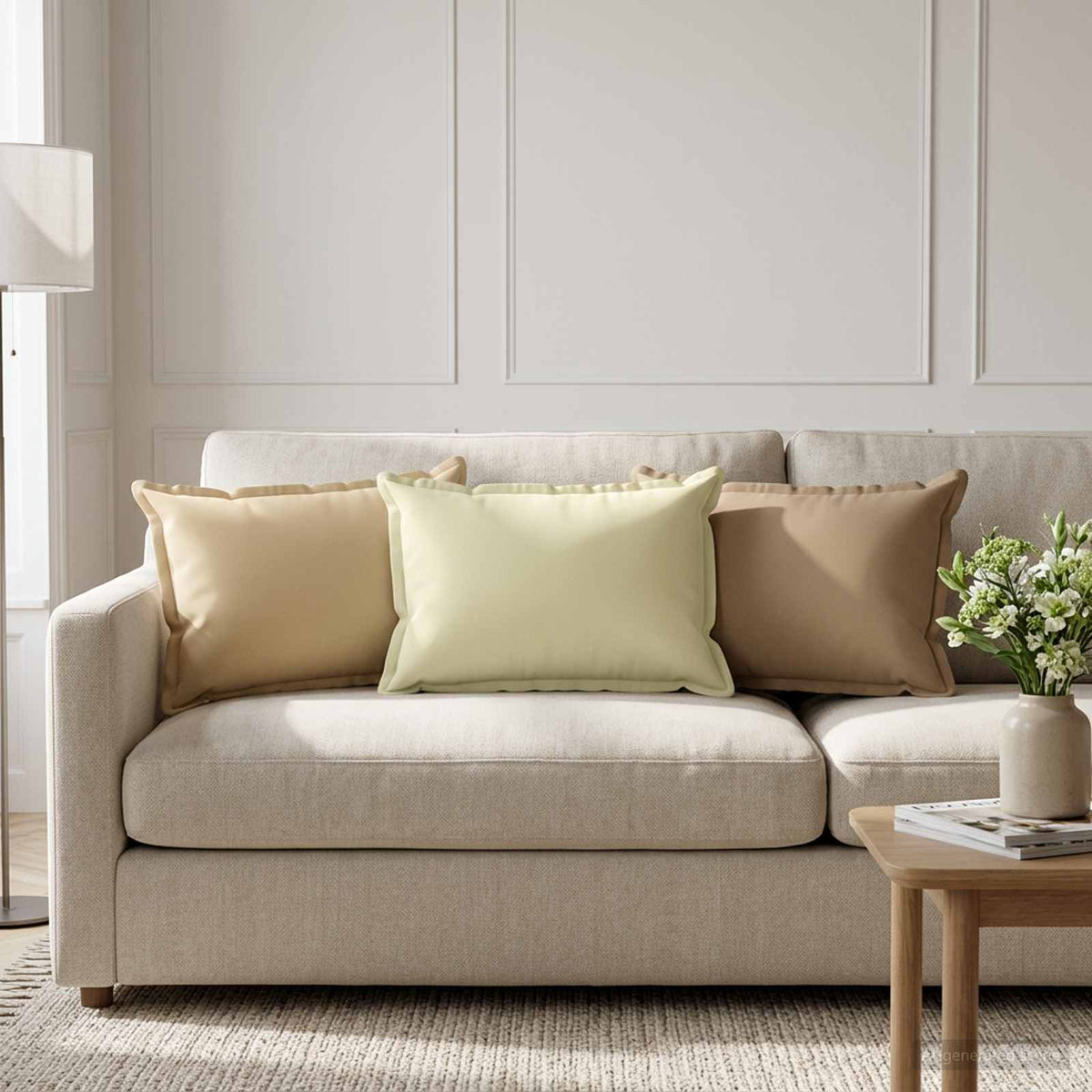 Cushion with Pillow HOUTEN 2 pcs Beige Polyester