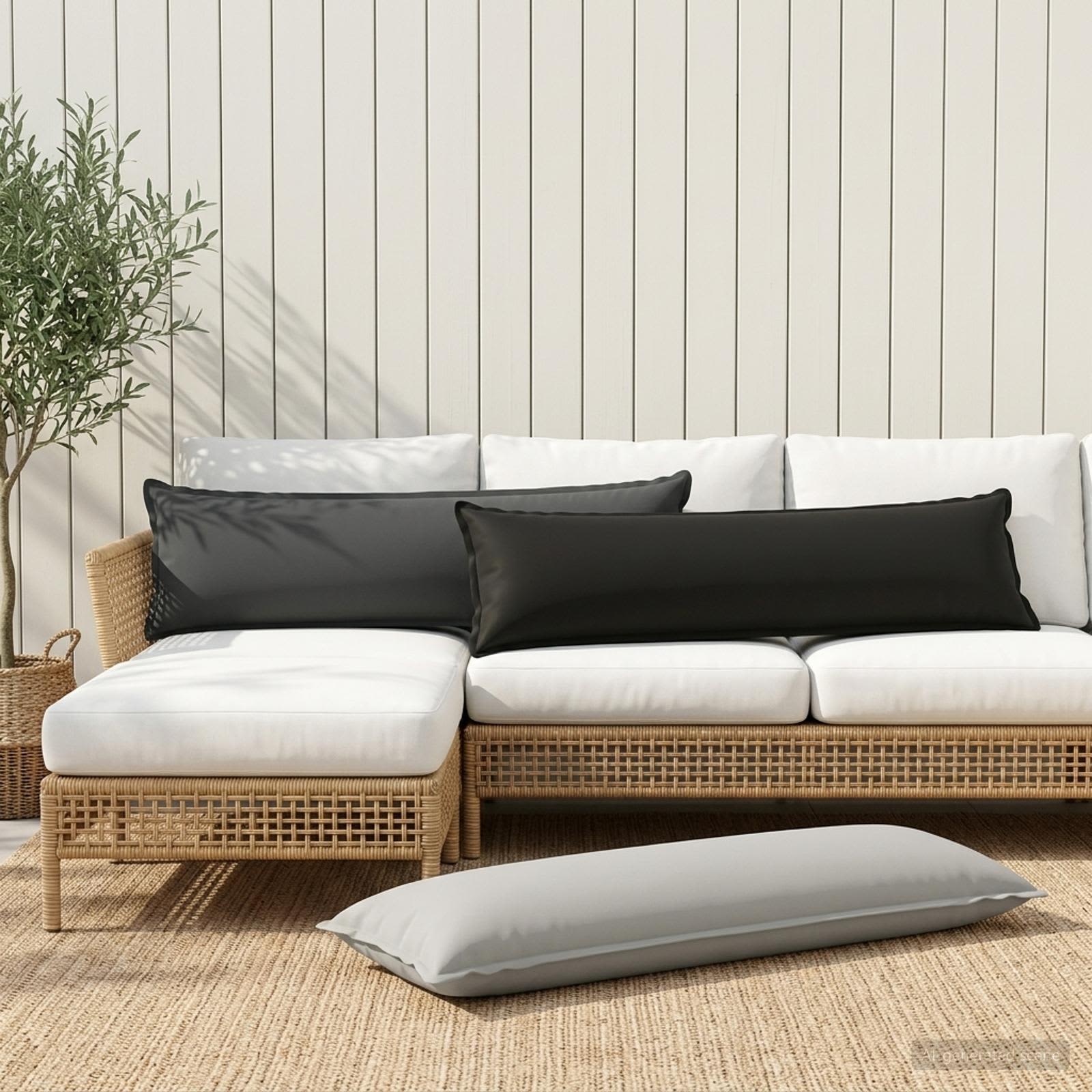 Cushion HOUTEN Grey 40 x 145 cm Polyester