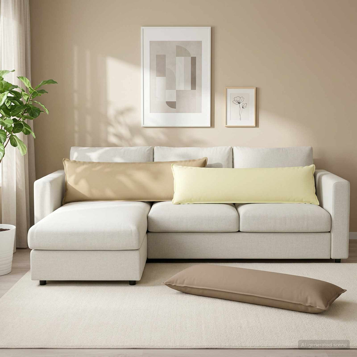 Cushion HOUTEN Cream 40 x 145 cm Polyester