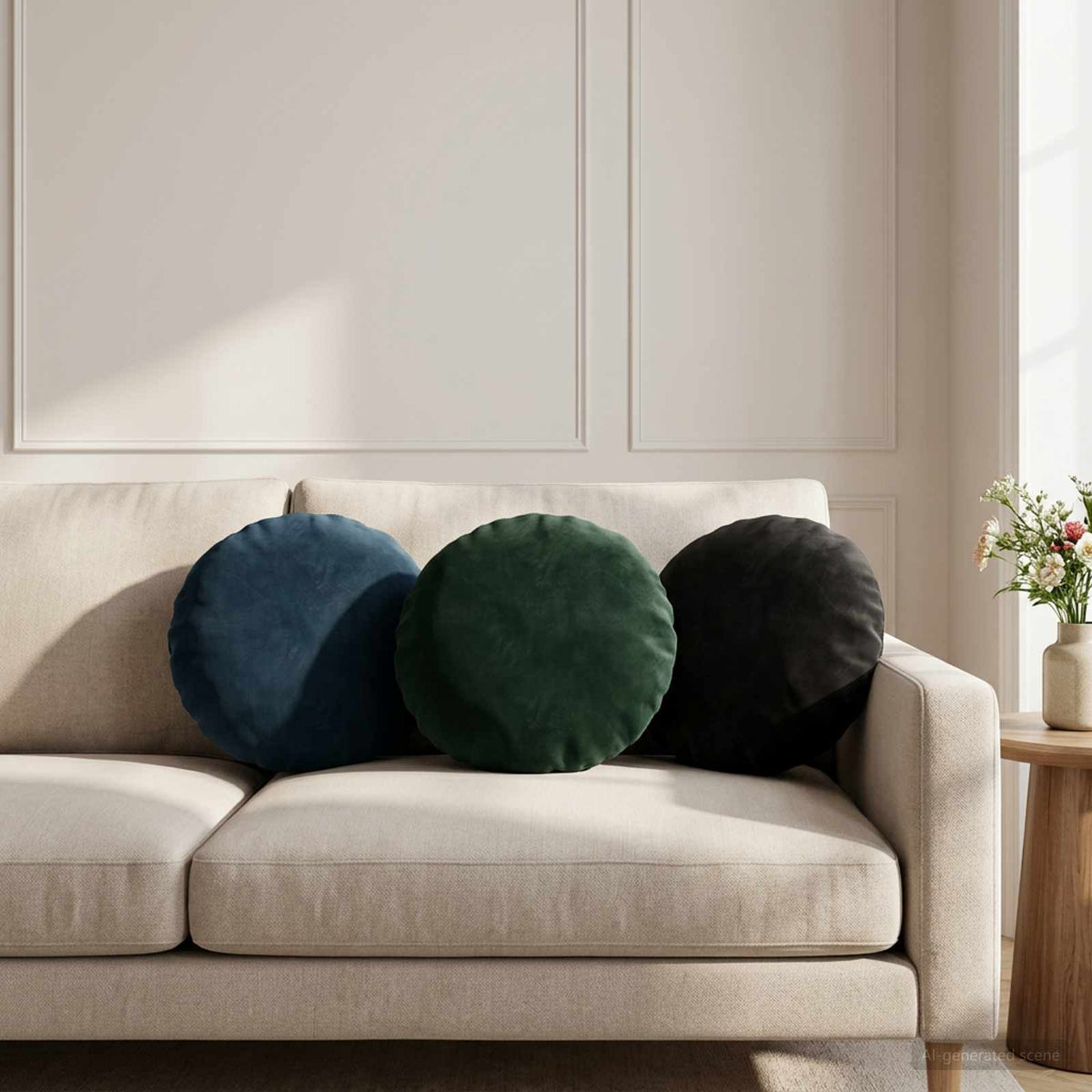 Cushion with Pillow HEERLEN 2 pcs Black Velvet