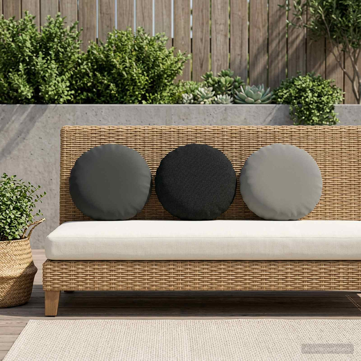 Cushion with Pillow HEERLEN 6 pcs Anthracite Polyester