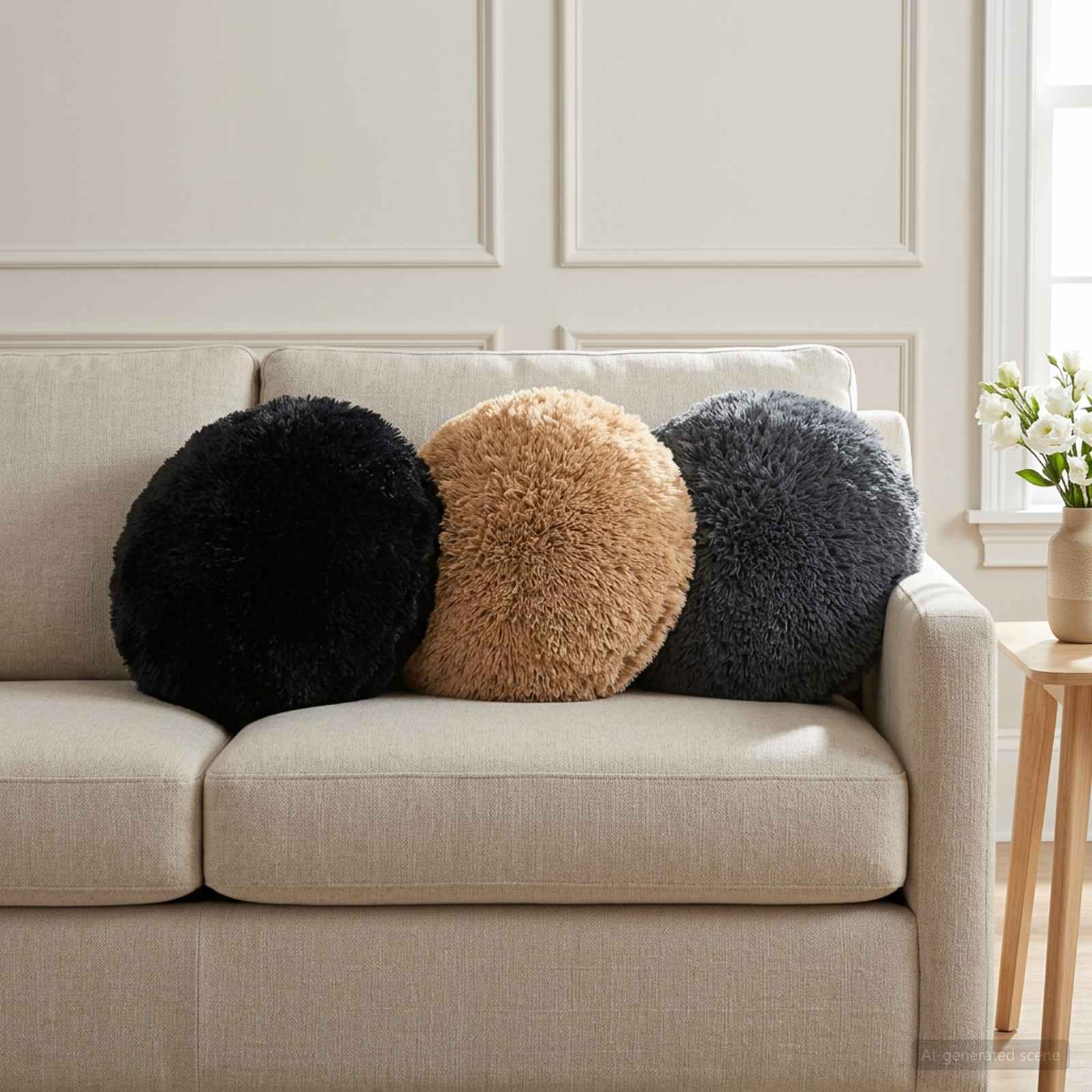 Cushion with Pillow HEERLEN 2 pcs Anthracite PV Fleece