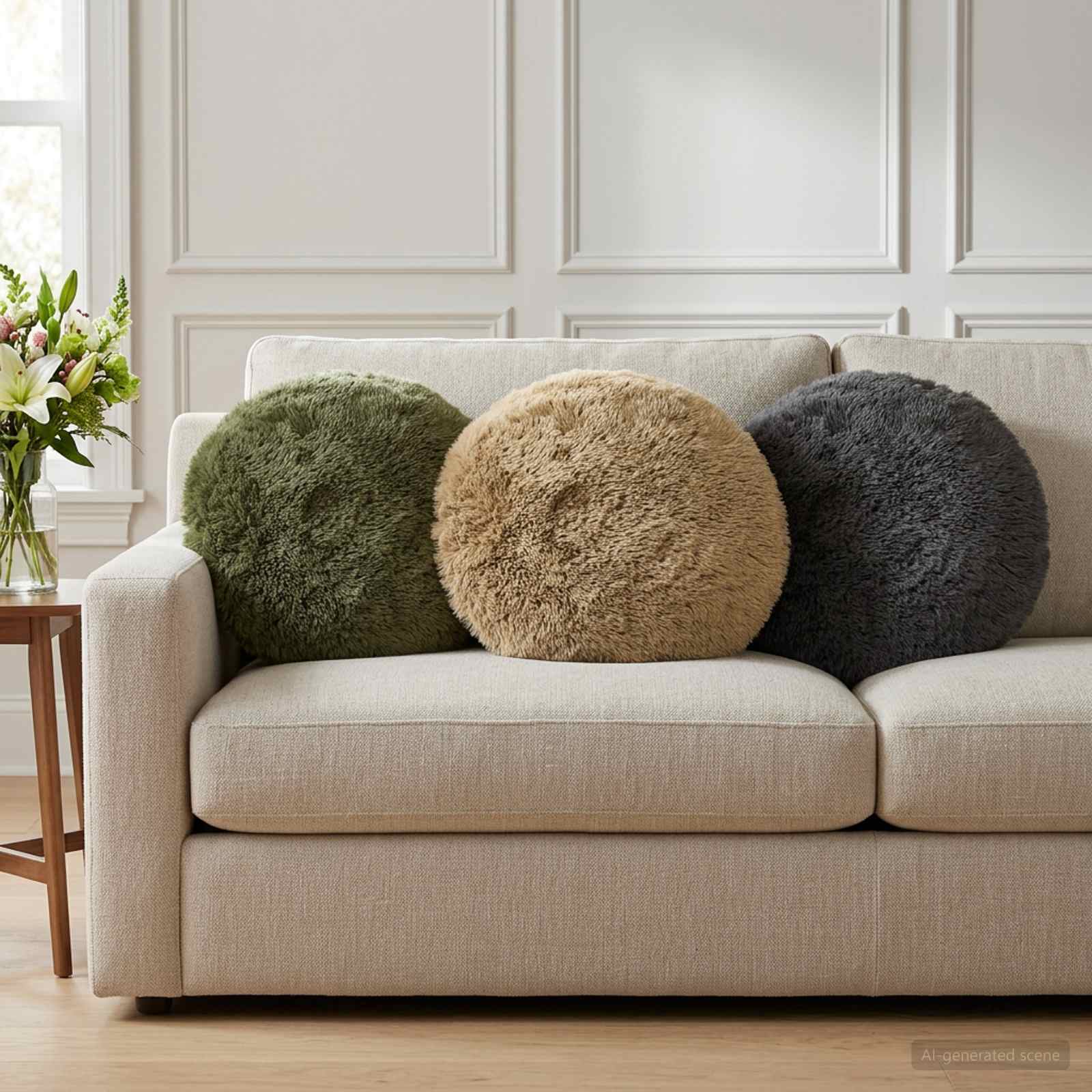 Cushion with Pillow HEERLEN 2 pcs Light Grey PV Fleece