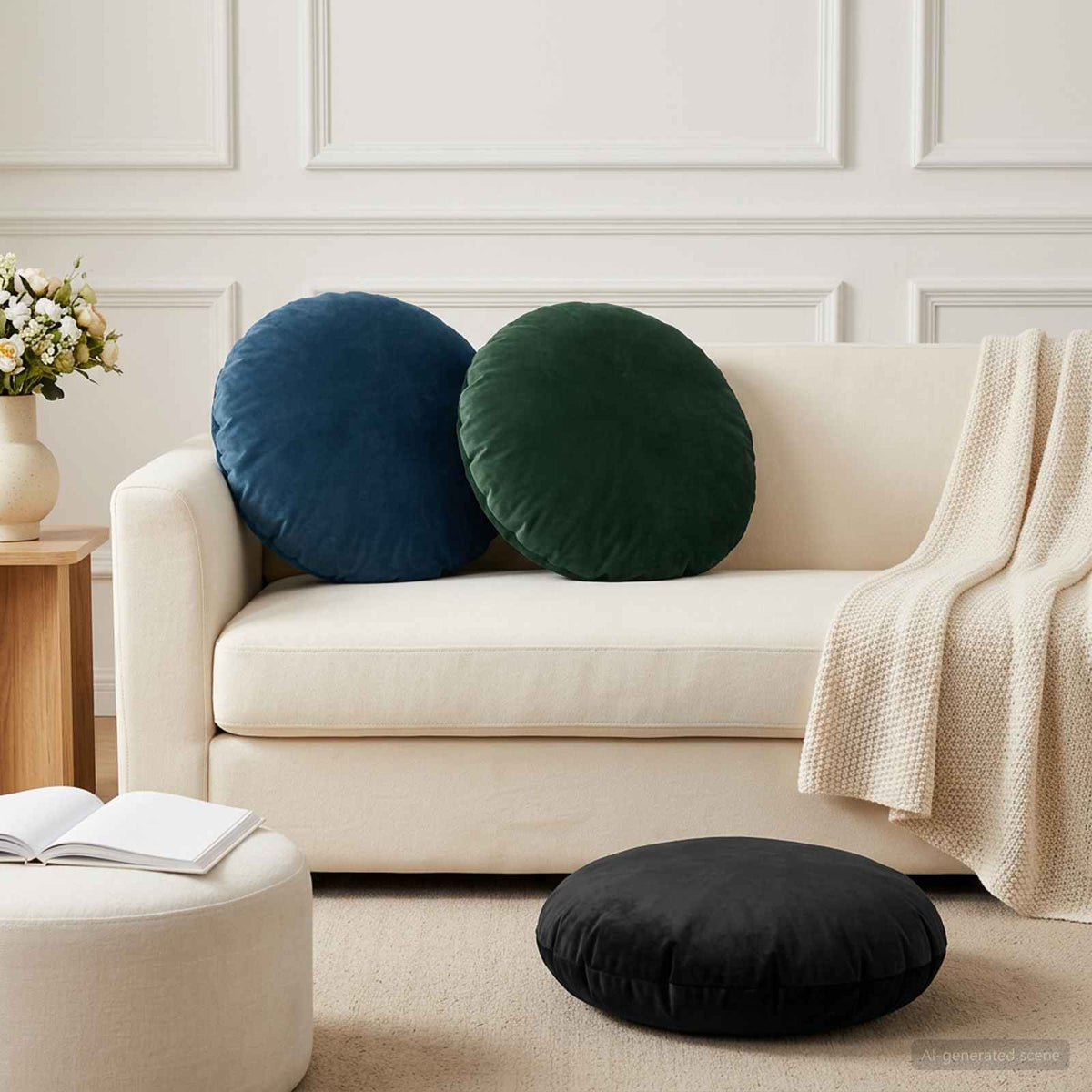 Cushion with Pillow HEERLEN 2 pcs Black Velvet