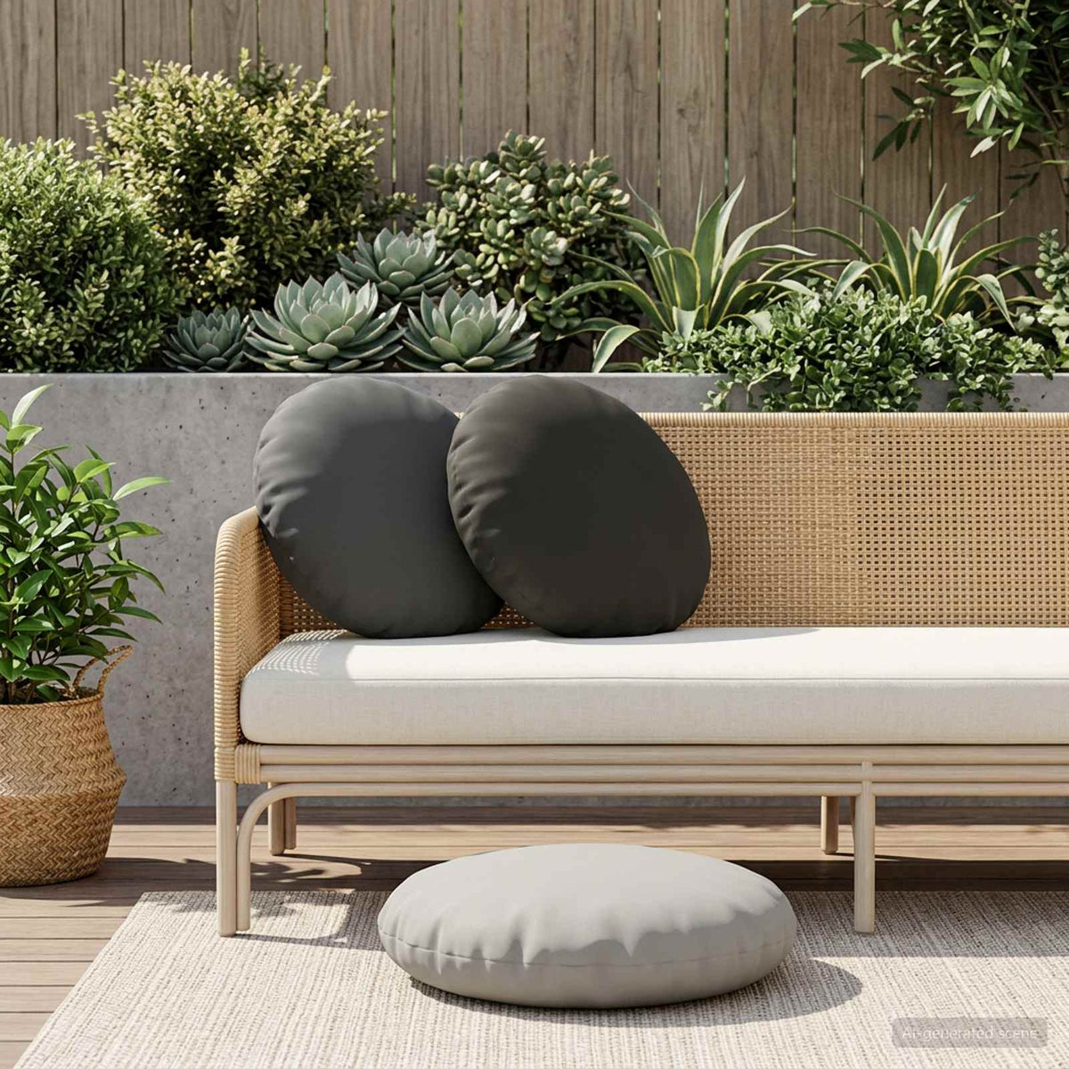 Cushion with Pillow HEERLEN 2 pcs Grey Polyester