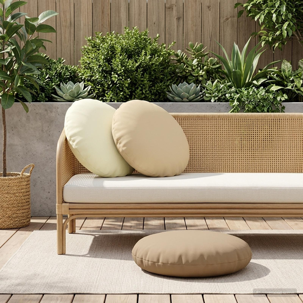Cushion with Pillow HEERLEN 6 pcs Beige Polyester