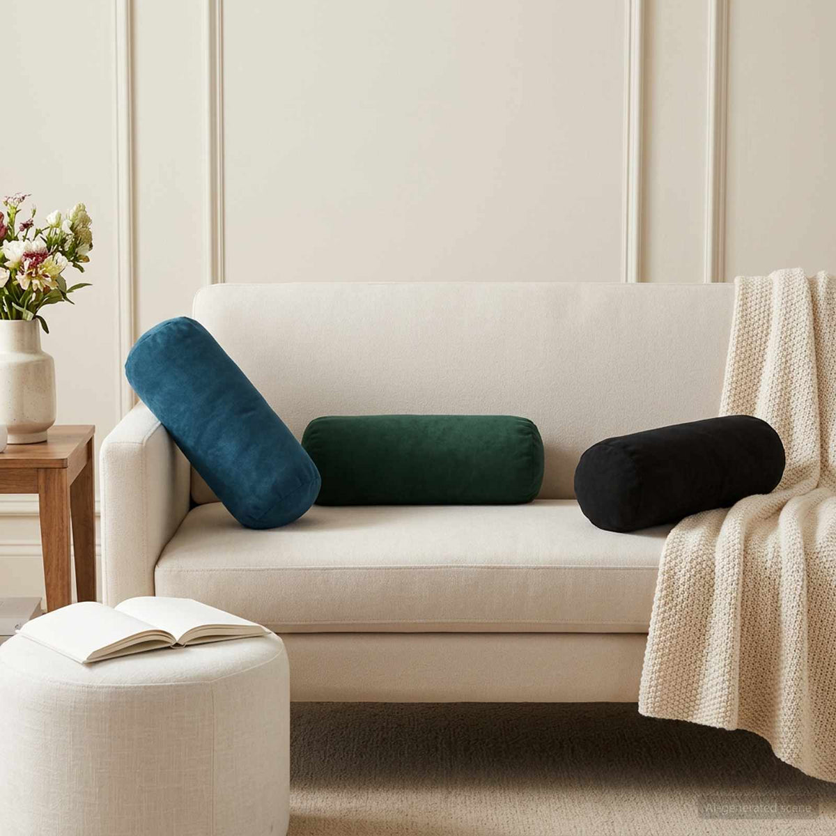 Cushion with Pillow HEERLEN 2 pcs Black Velvet