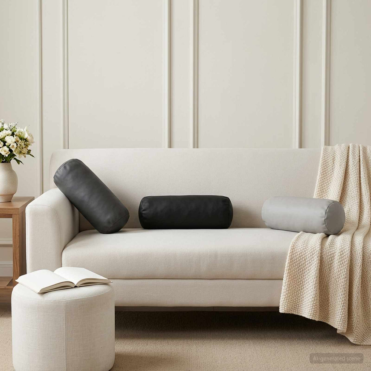 Cushion with Pillow HEERLEN 2 pcs Black Polyester