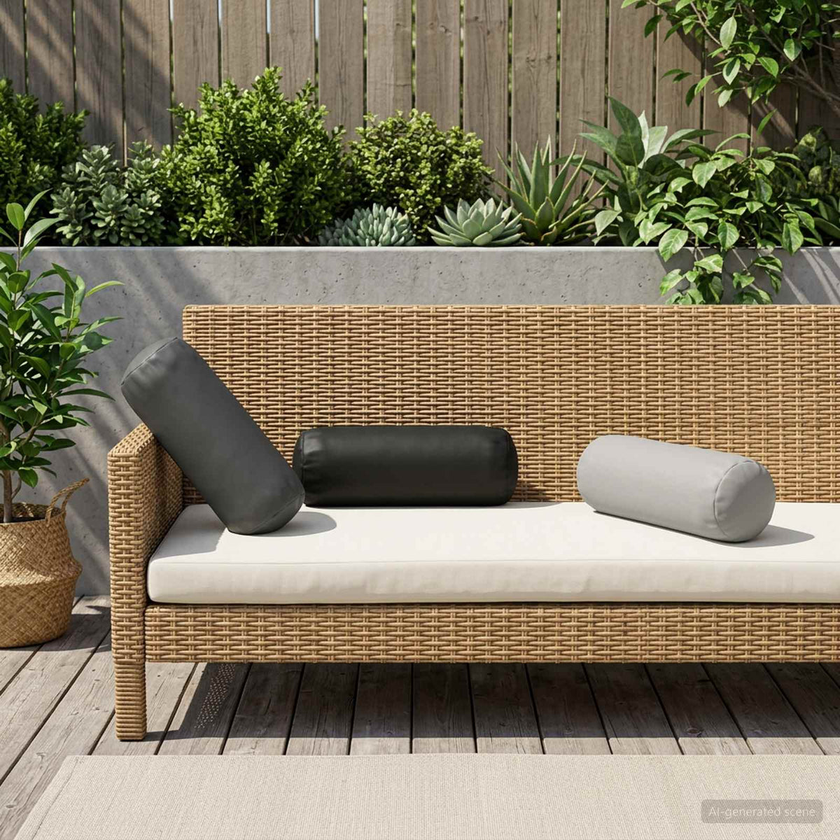 Cushion with Pillow HEERLEN 2 pcs Black Polyester