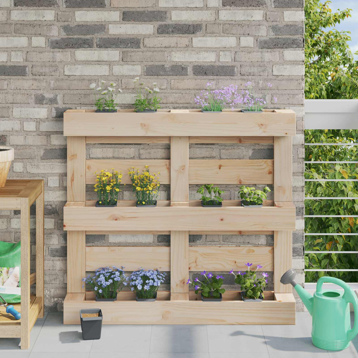 Flower Boxes for Euro Pallets 12 pcs Grey 13.5 x 9 x 9.5 cm