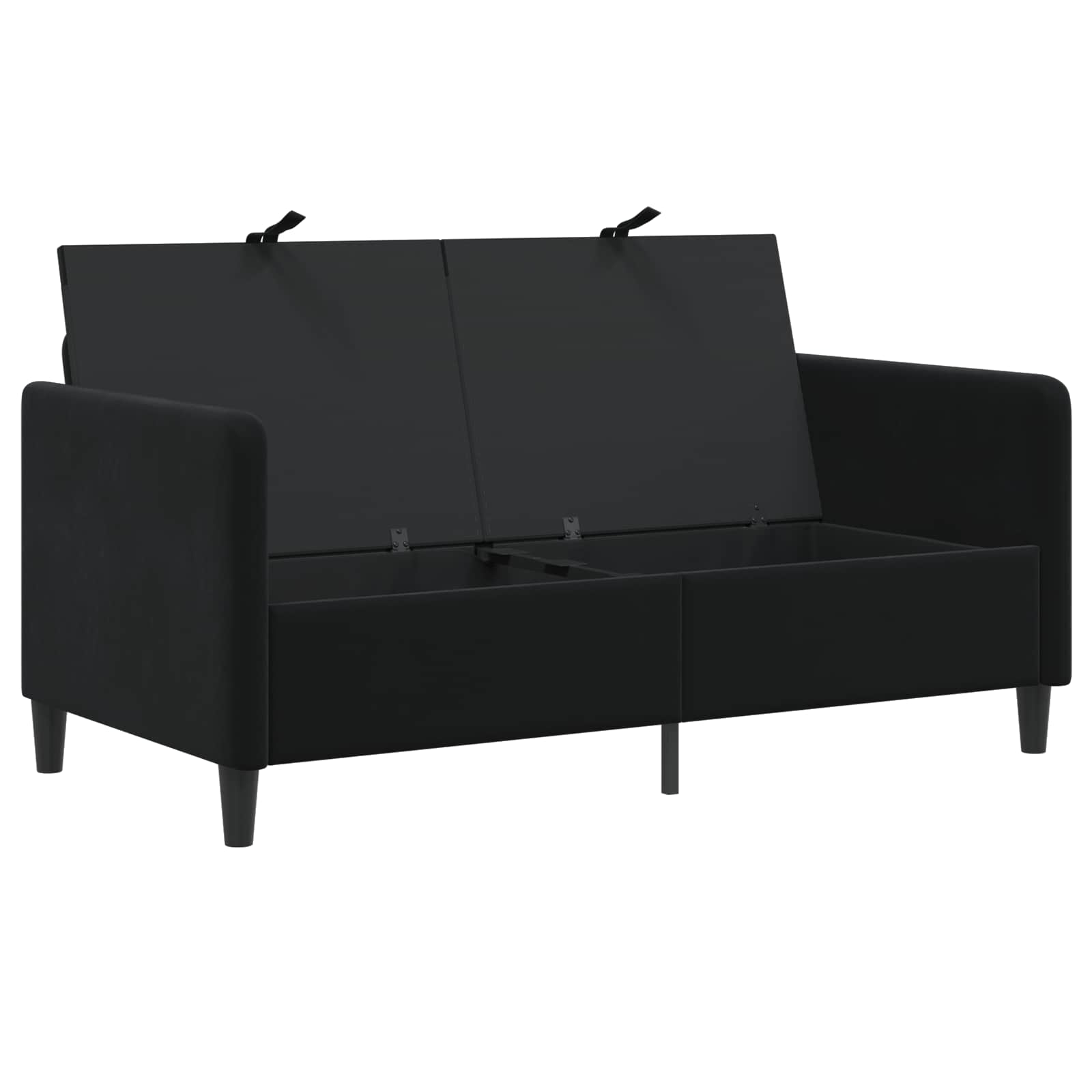 Sofa with Storage Black 152 x 78 x 87 cm Polyester