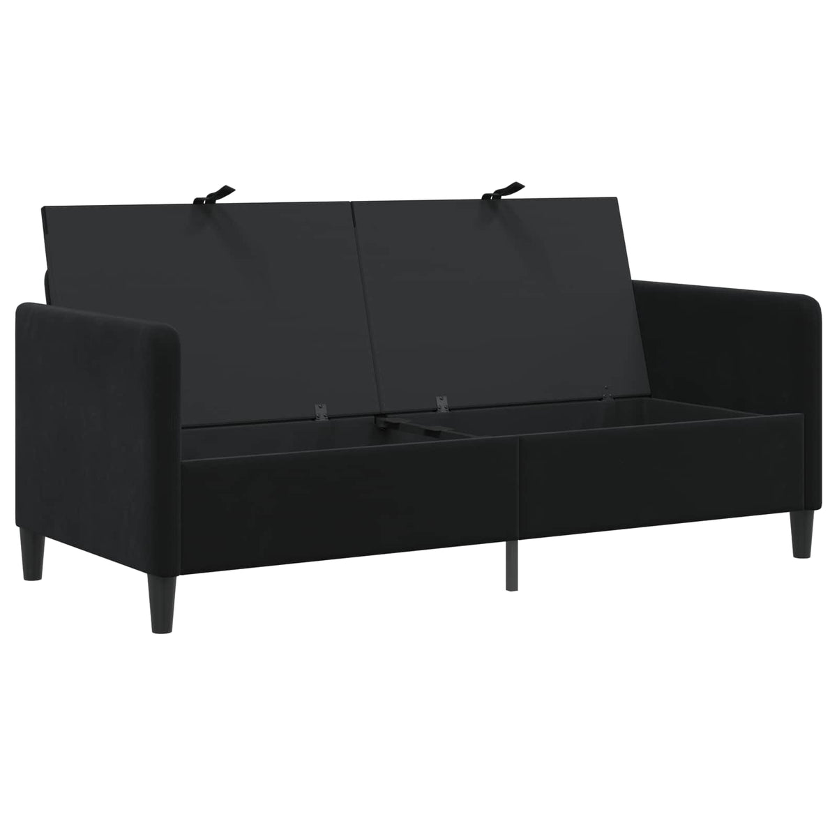 Sofa with Storage Black 172 x 78 x 87 cm Polyester