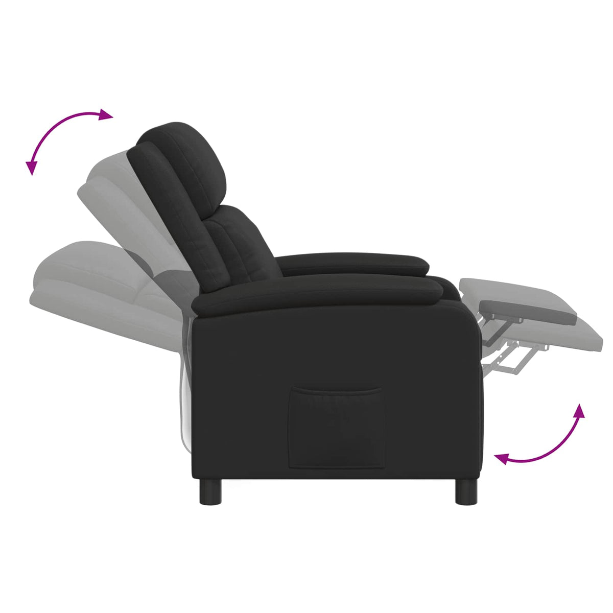 Recliner Black Faux Leather