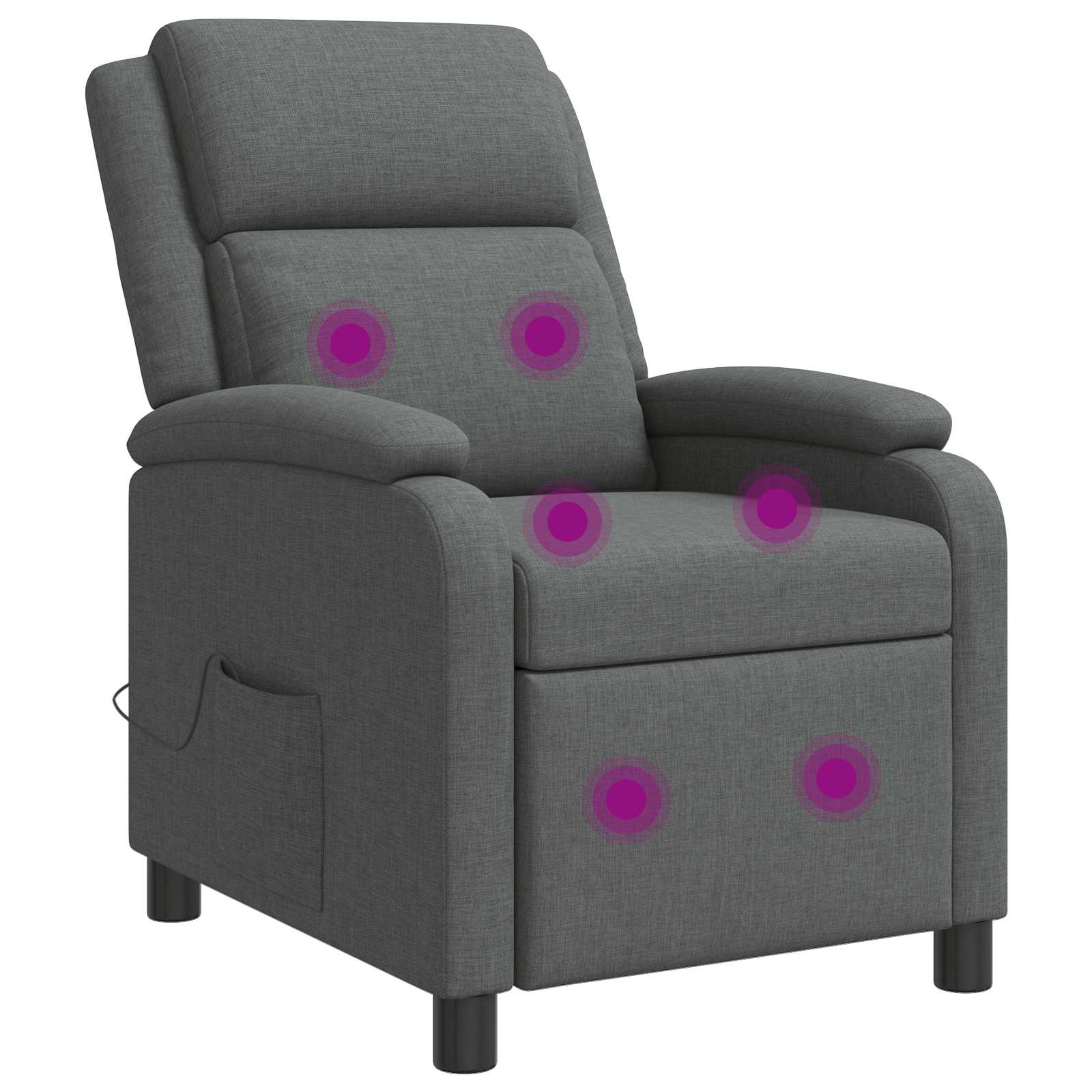 Massage Recliner Dark Grey Fabric