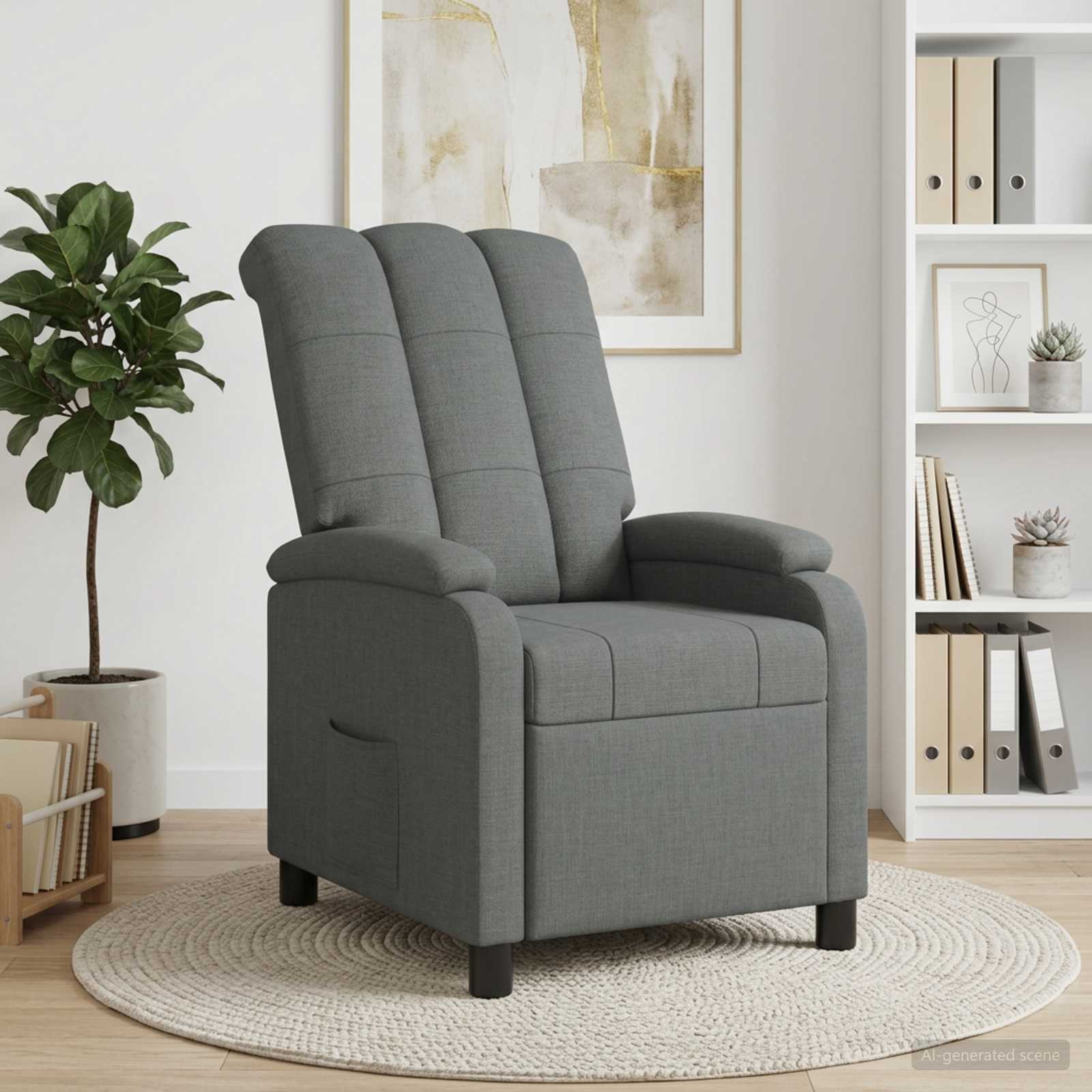 Recliner Dark Grey Fabric
