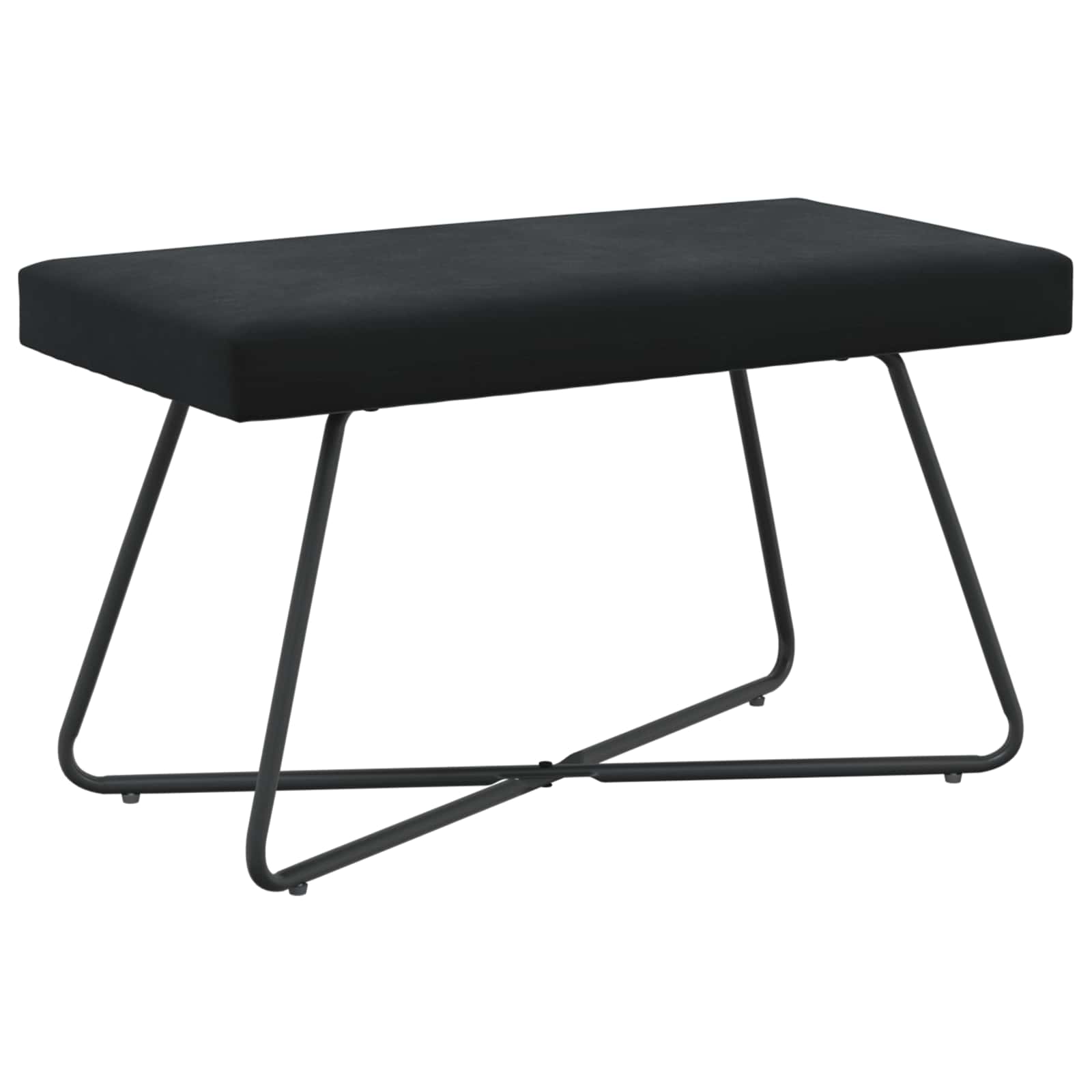 Bench Plain Black 80 x 40 x 45 cm Velvet
