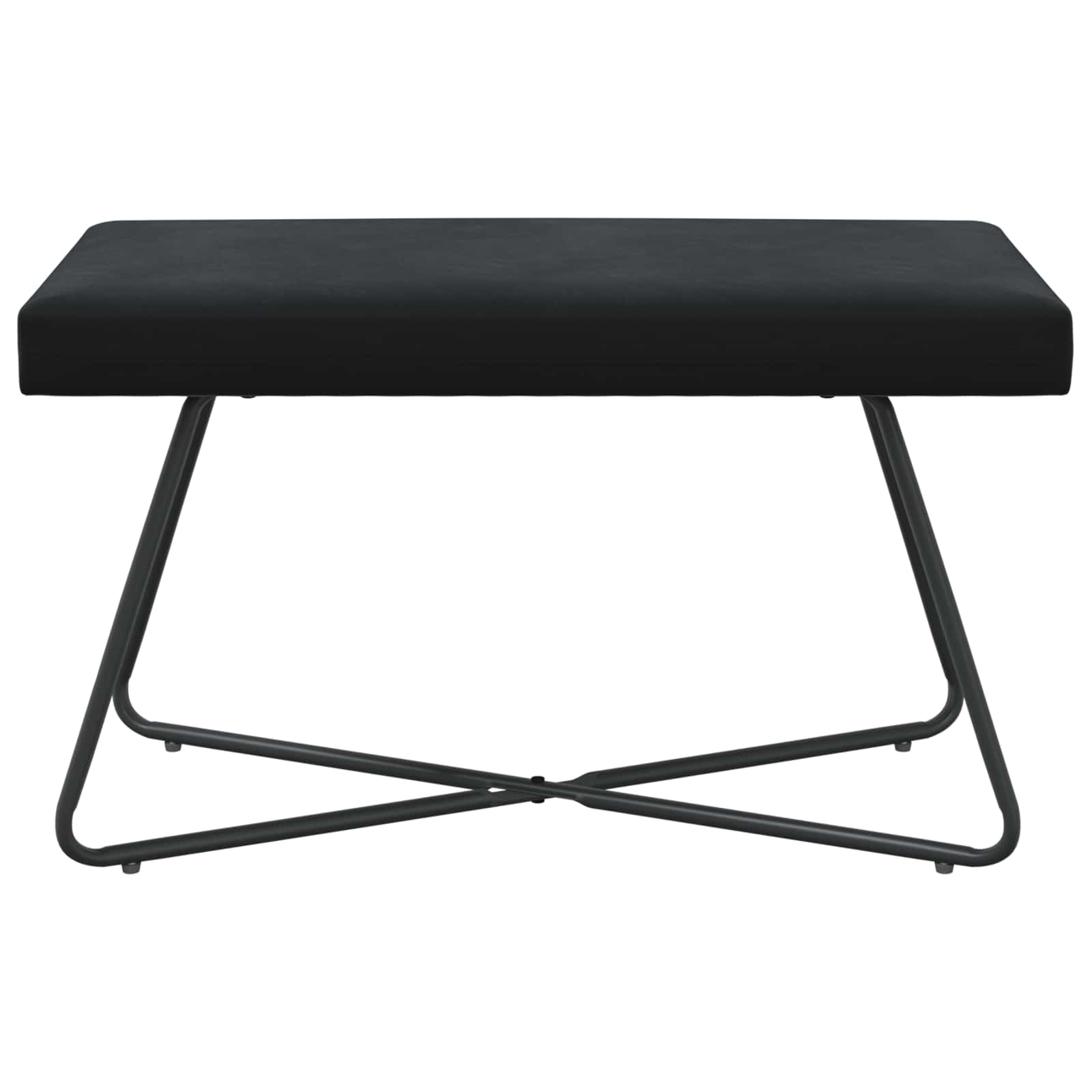 Bench Plain Black 80 x 40 x 45 cm Velvet