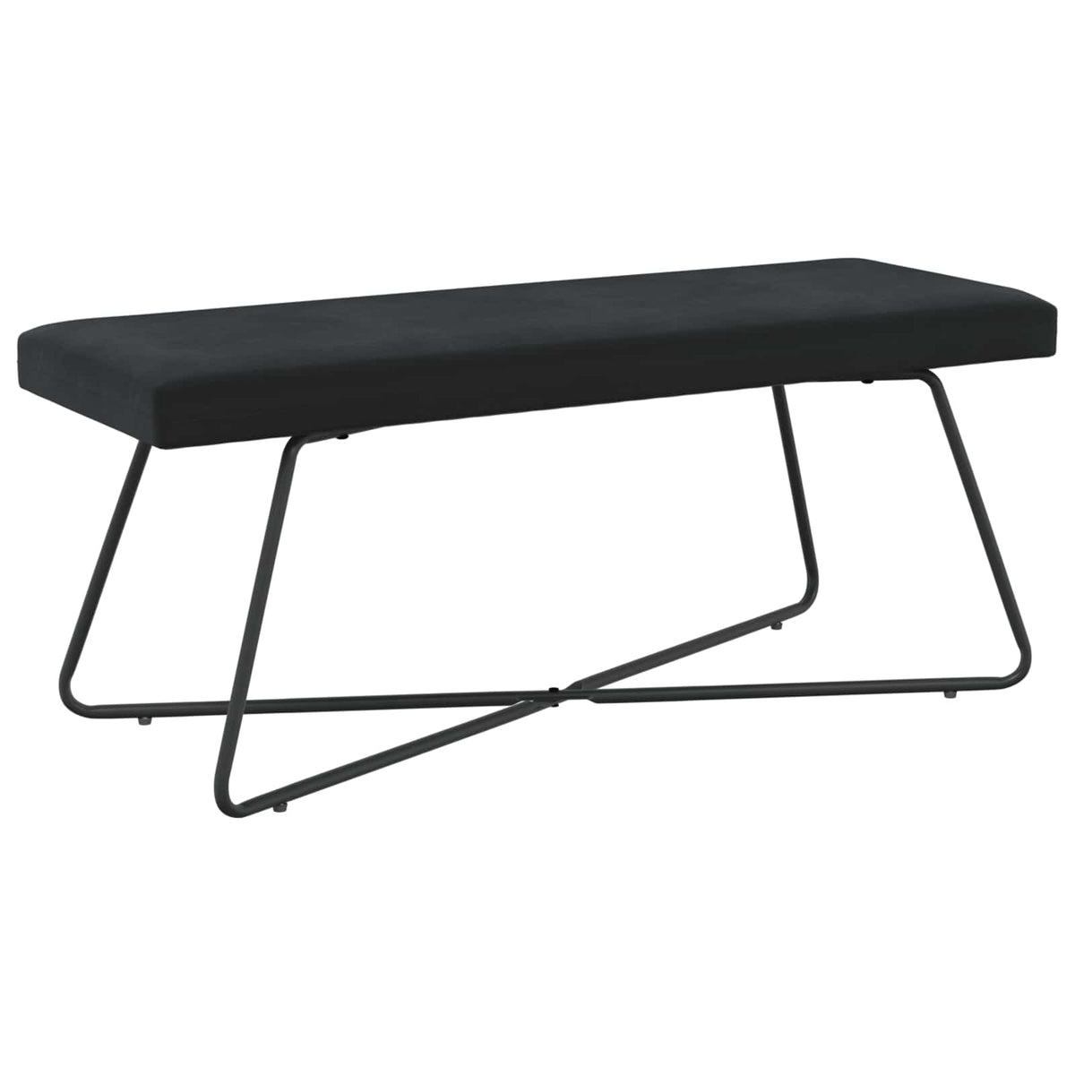 Bench Plain Black 110 x 40 x 45 cm Velvet