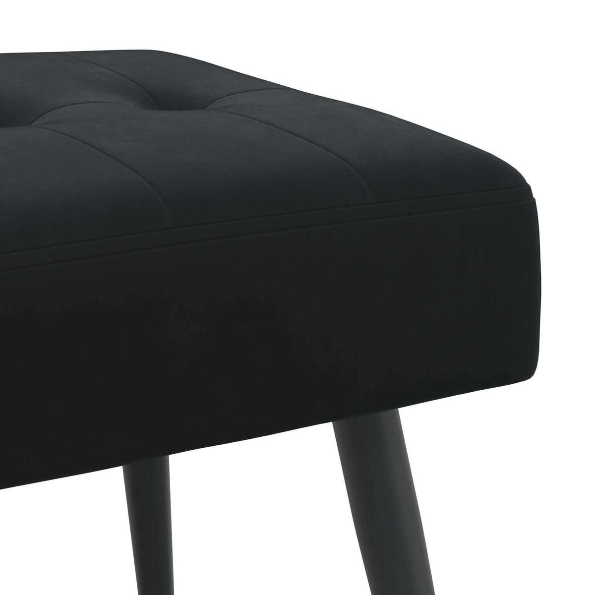 Button tufted bench Black 80 x 40 x 46 cm Velvet