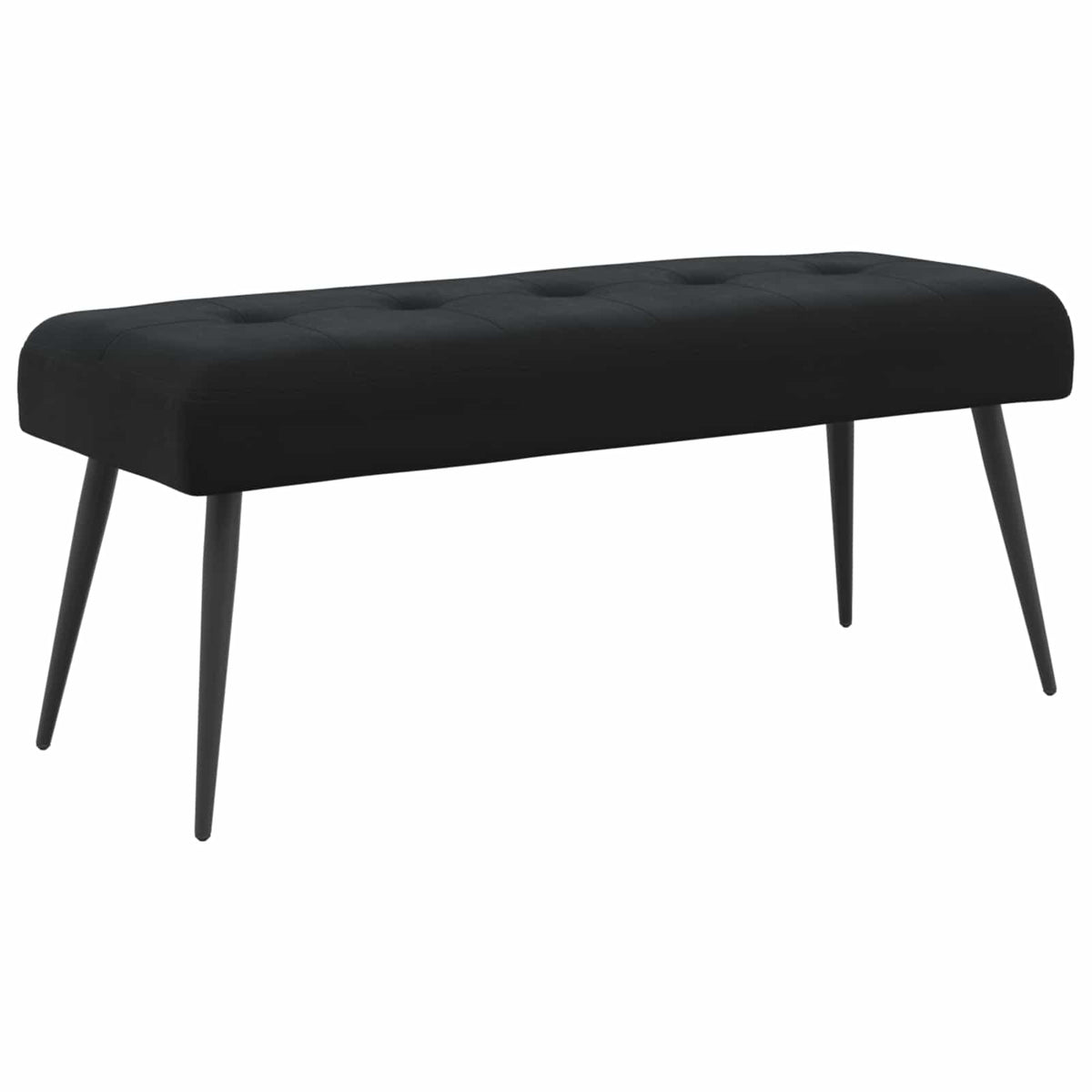 Button tufted bench Black 110 x 40 x 46 cm Velvet
