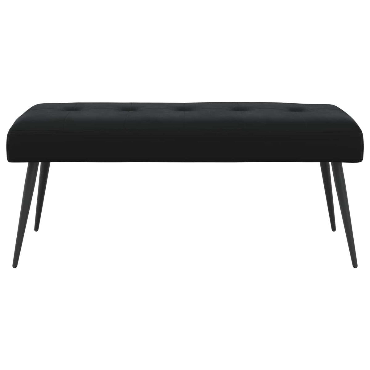 Button tufted bench Black 110 x 40 x 46 cm Velvet