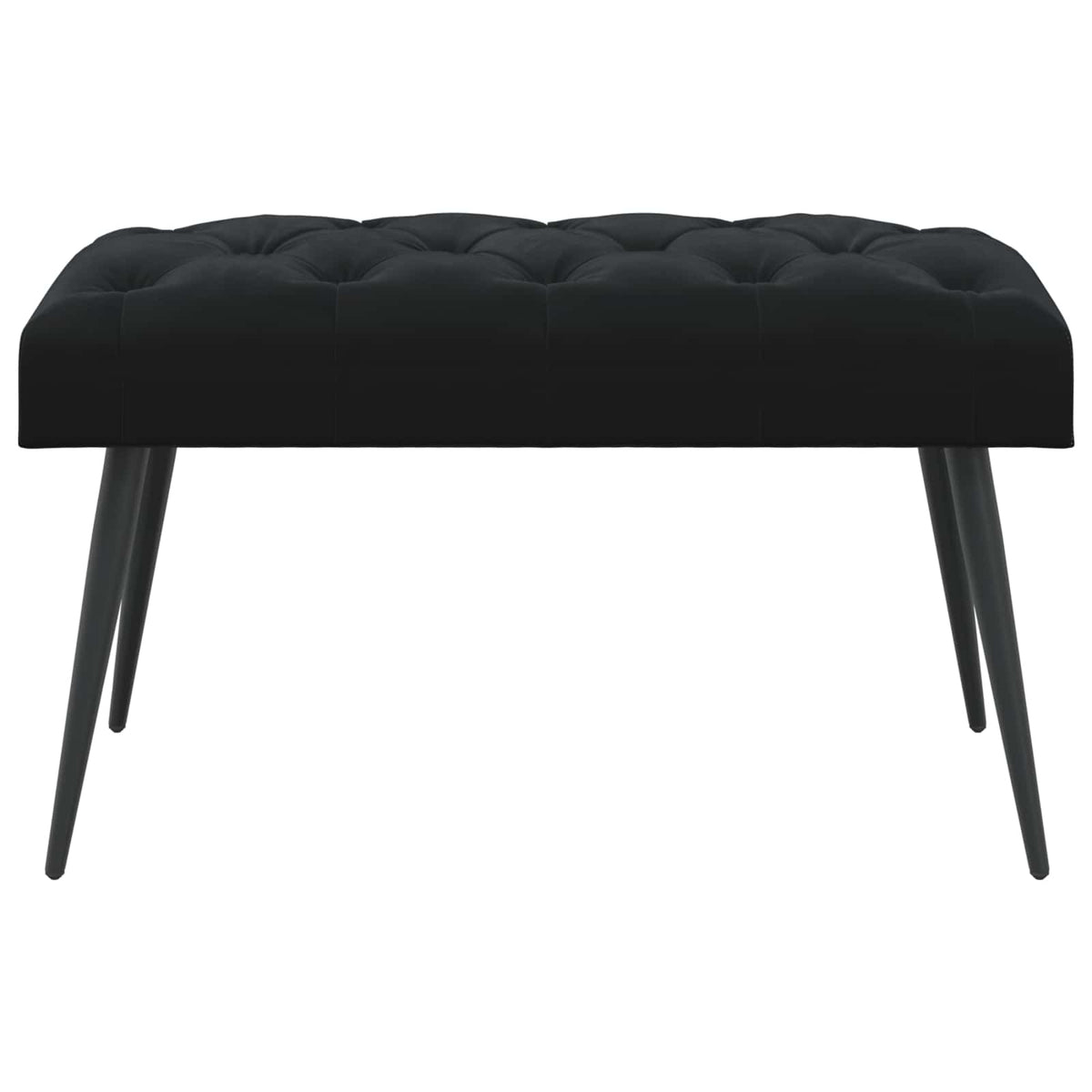 Button tufted bench Black 80 x 40 x 46 cm Velvet