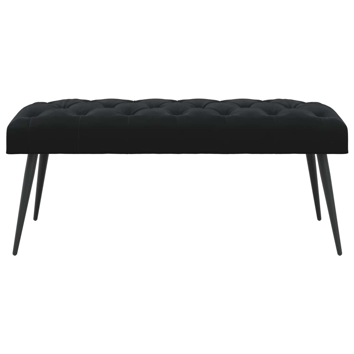 Button tufted bench Black 110 x 40 x 46 cm Velvet