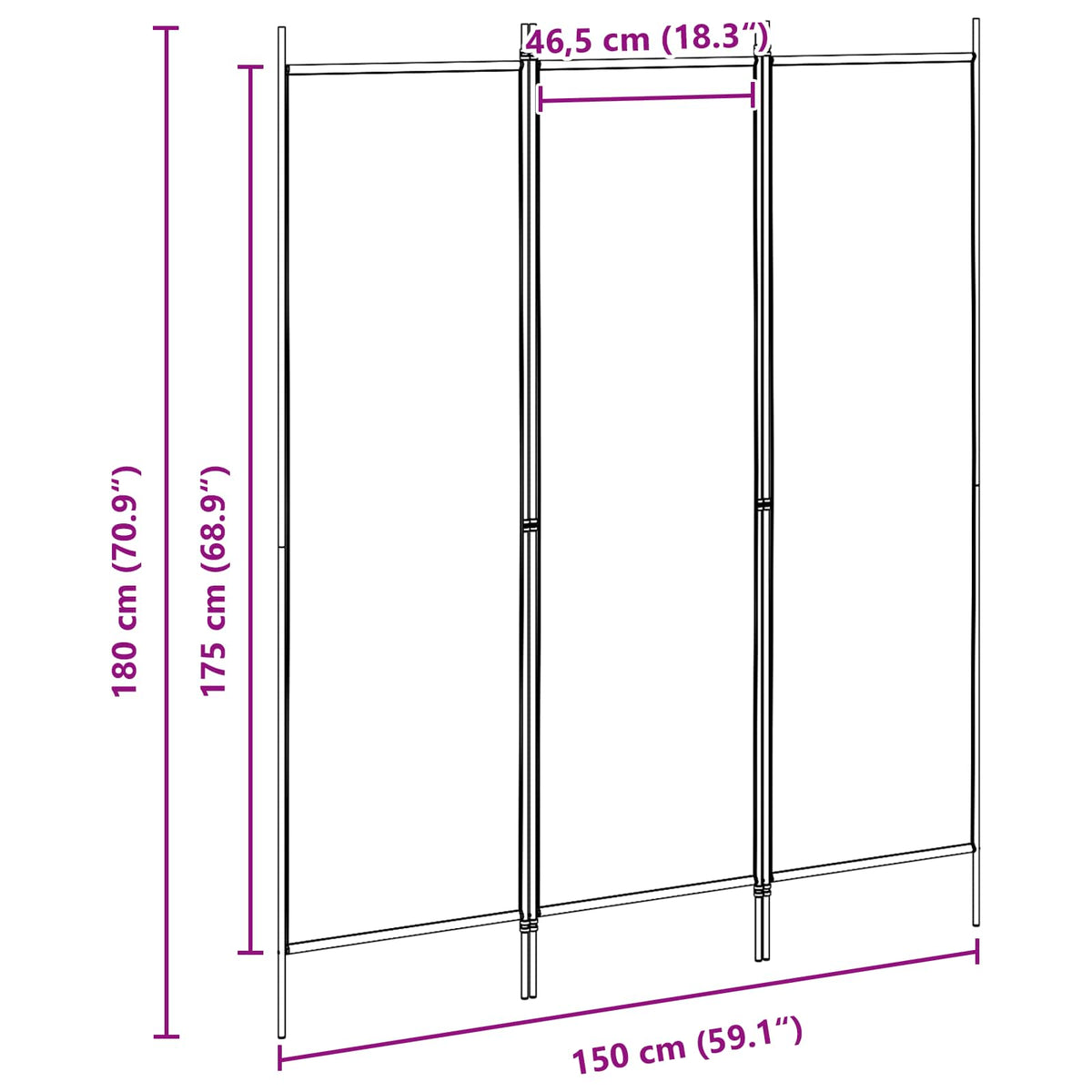 Room Divider Beige 150 x 180 cm Fabric
