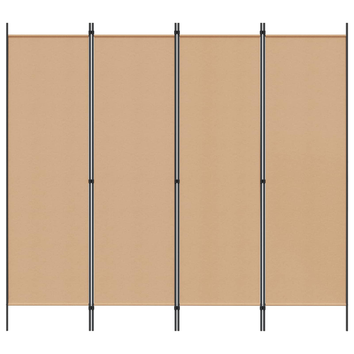 4-Panel Room Divider Beige 200 x 180 cm Fabric