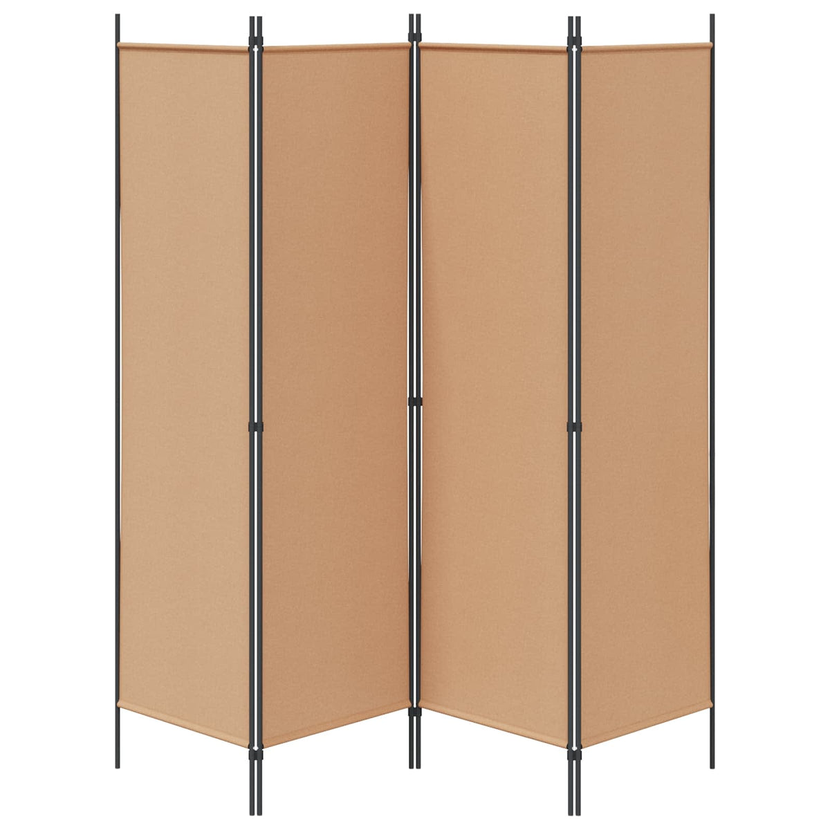 4-Panel Room Divider Beige 200 x 180 cm Fabric