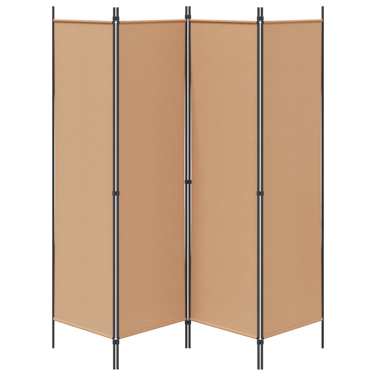 4-Panel Room Divider Beige 200 x 180 cm Fabric