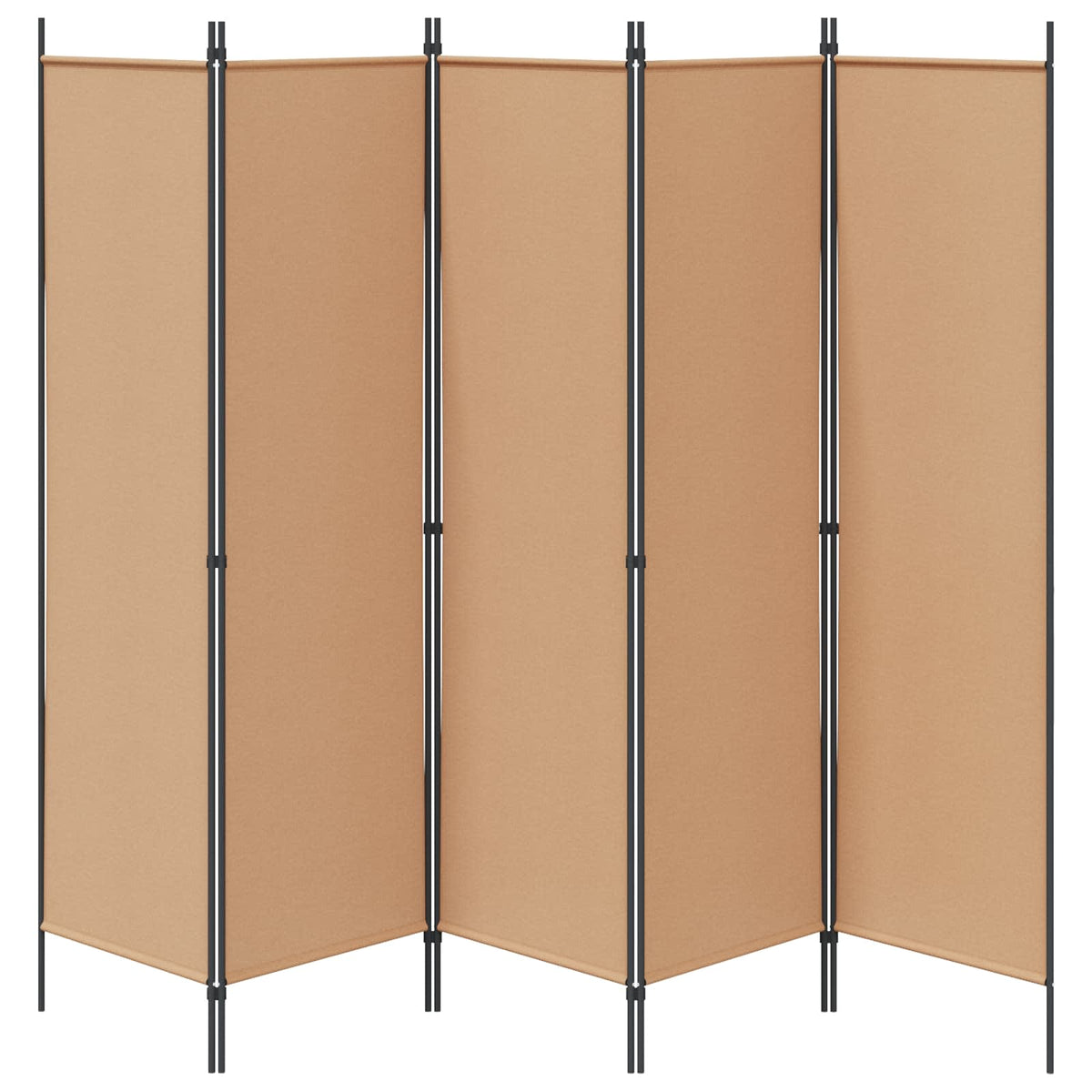 5-Panel Room Divider Beige 250 x 180 cm Fabric