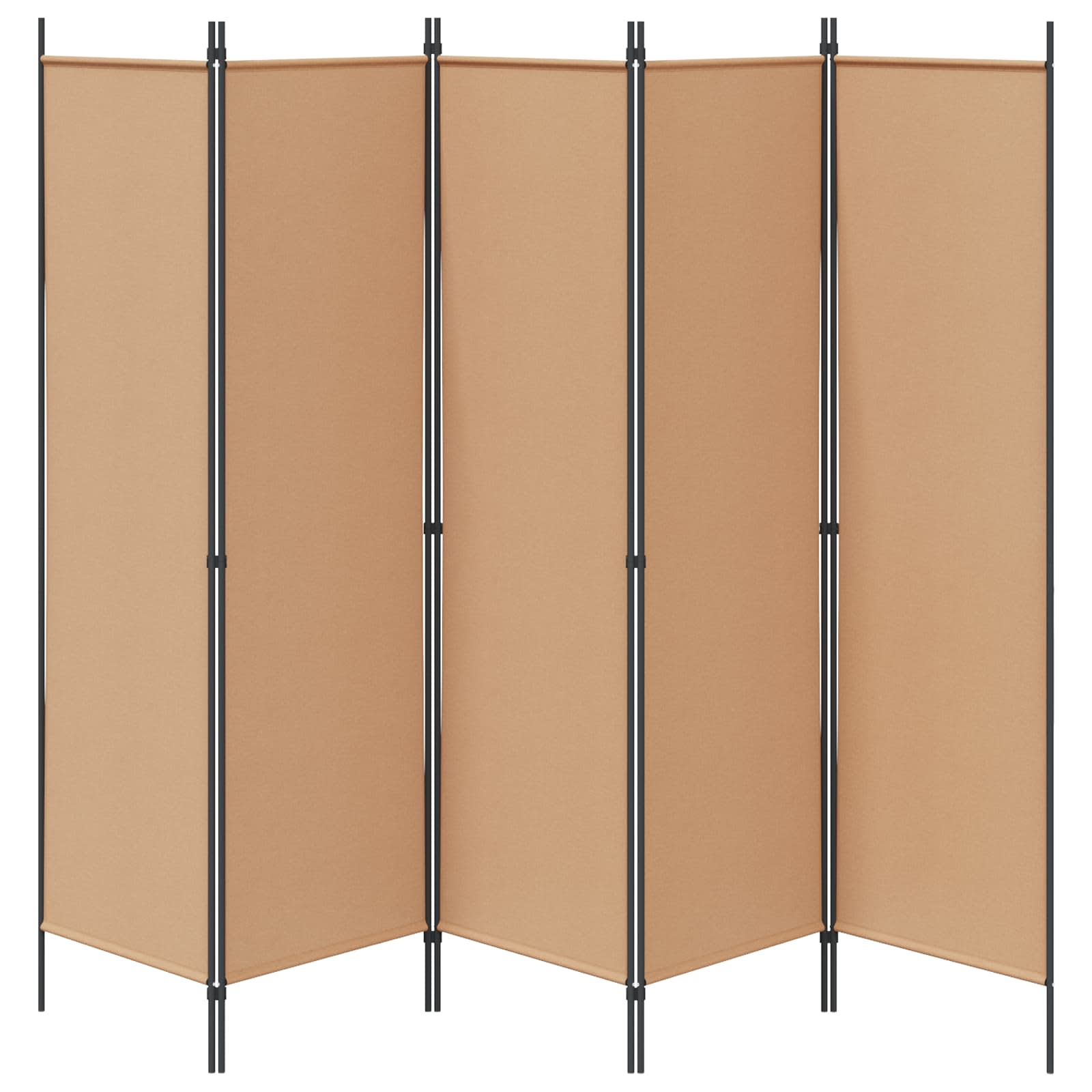 5-Panel Room Divider Beige 250 x 180 cm Fabric
