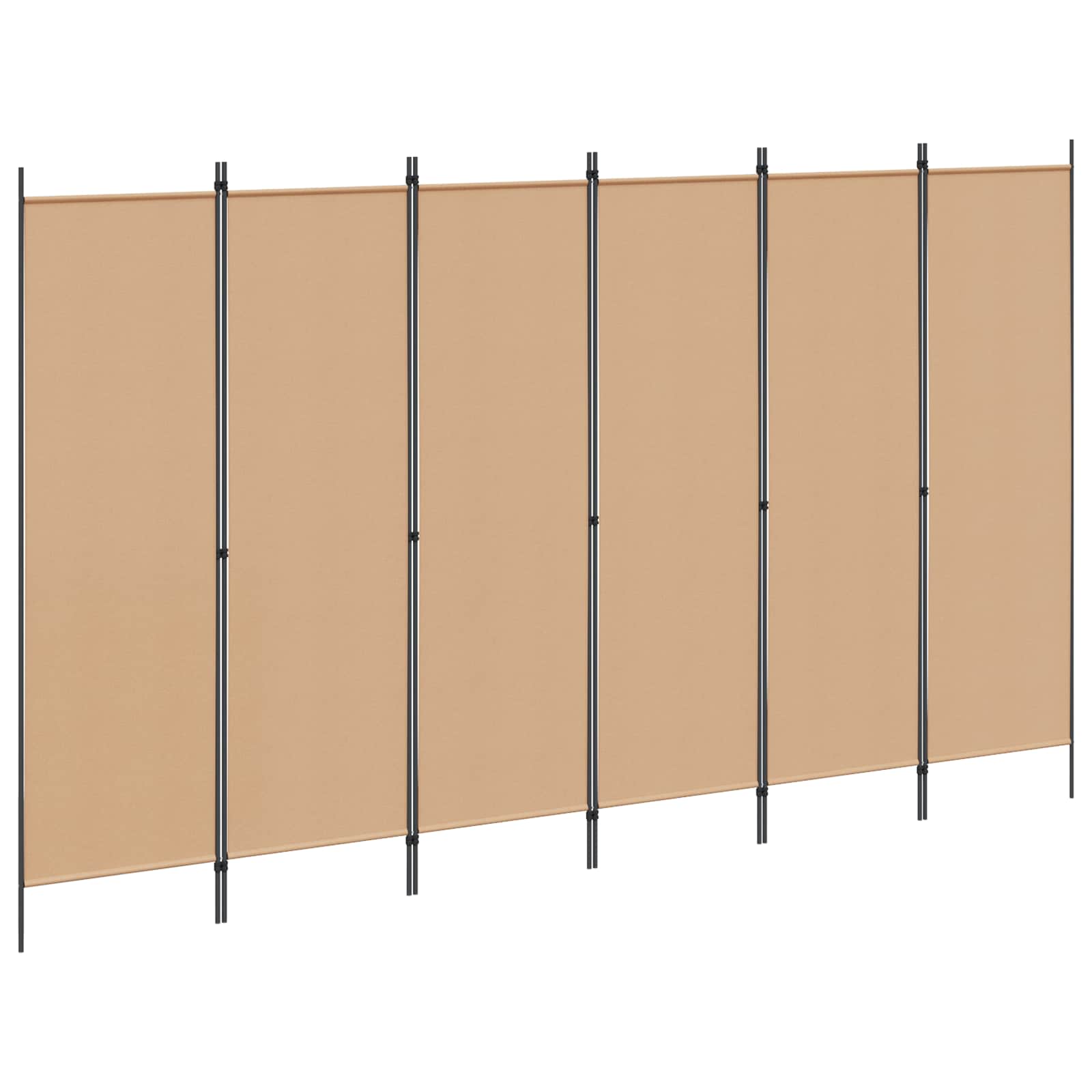 6-Panel Room Divider Beige 300 x 180 cm Fabric