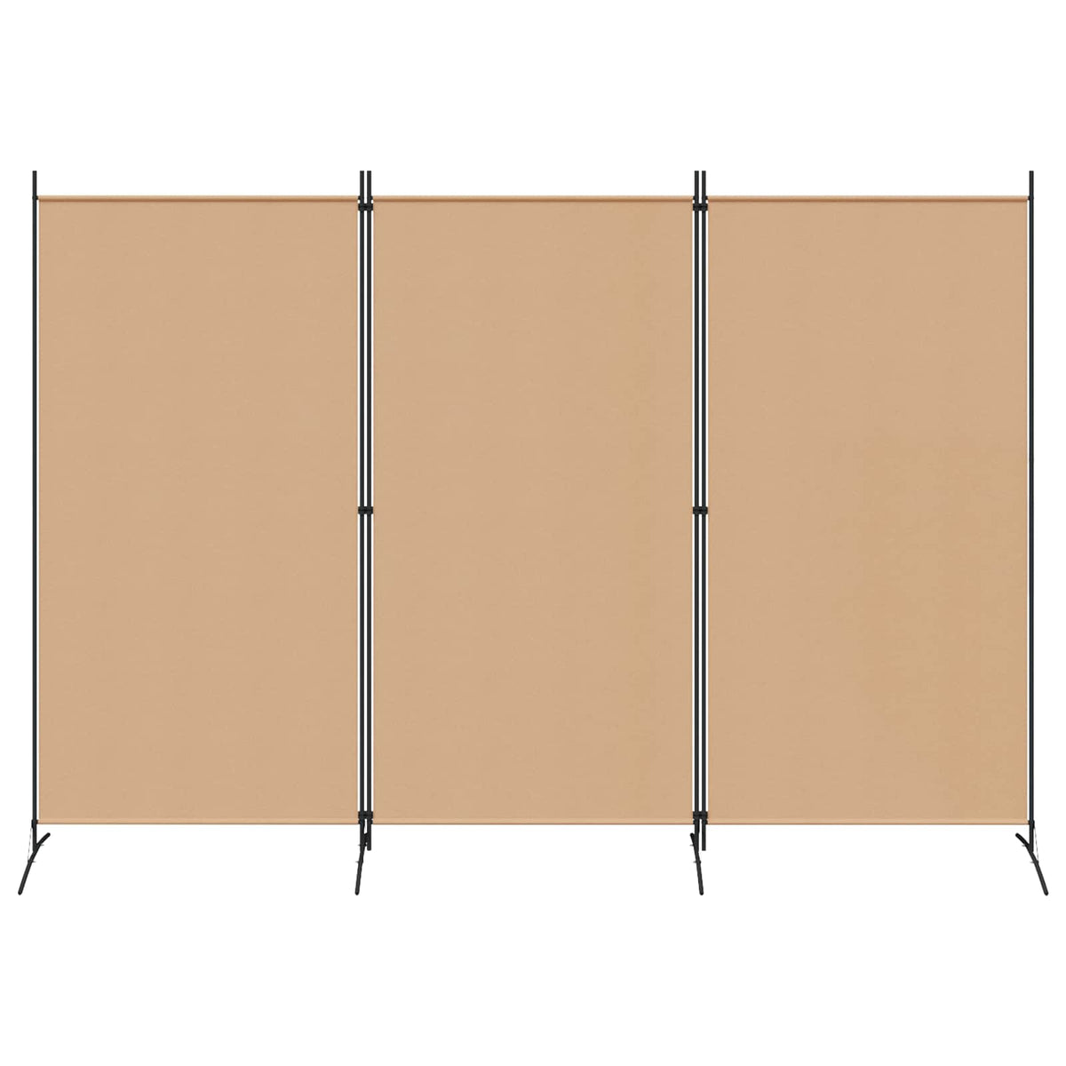 3-Panel Room Divider Beige 260 x 180 cm Fabric
