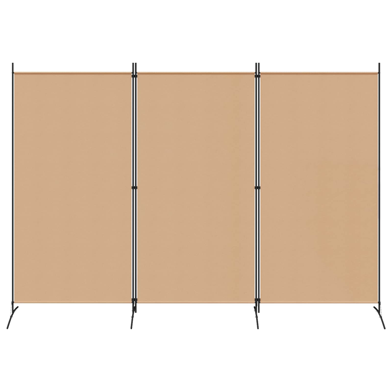3-Panel Room Divider Beige 260 x 180 cm Fabric