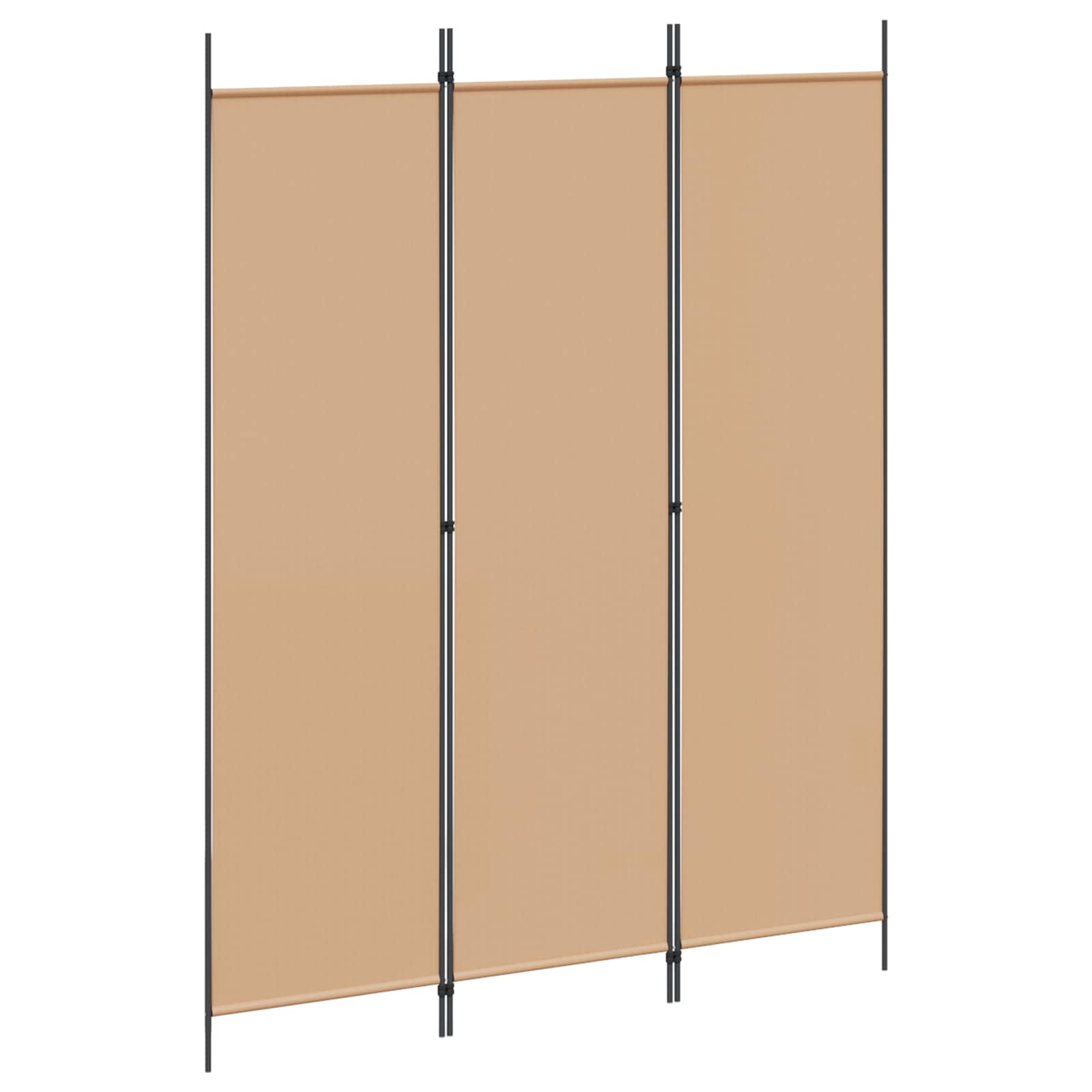 3-Panel Room Divider Beige 150 x 200 cm Fabric