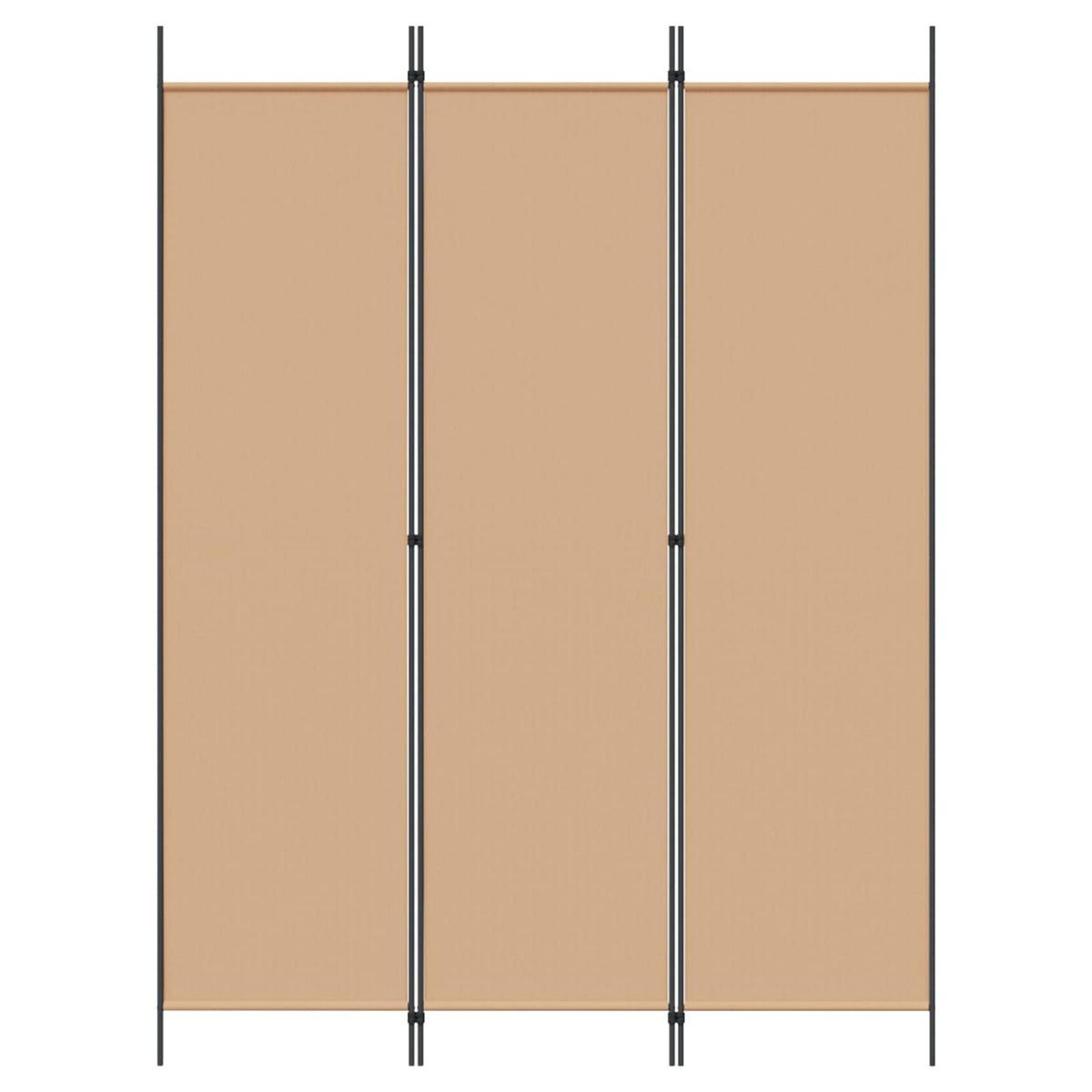 3-Panel Room Divider Beige 150 x 200 cm Fabric