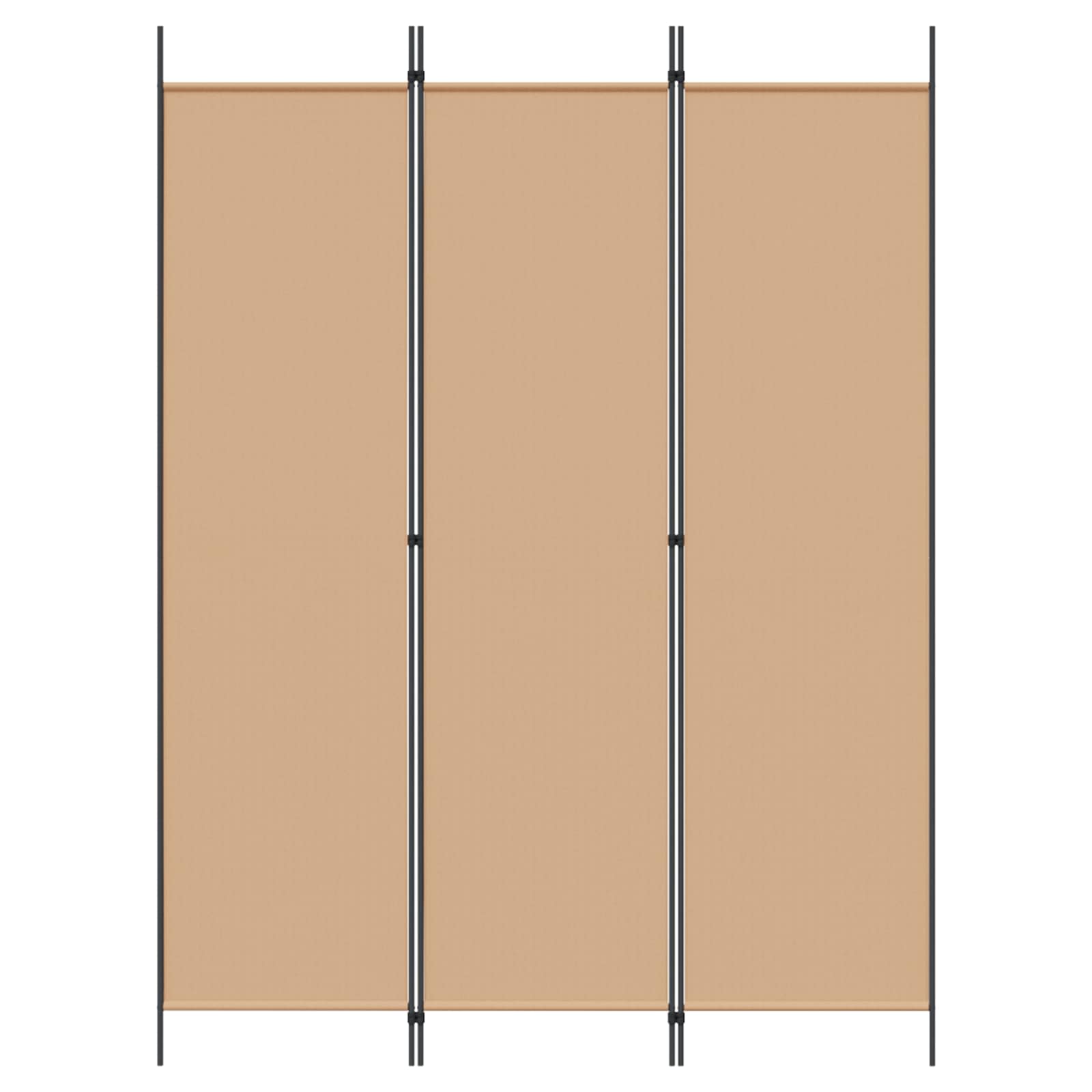 3-Panel Room Divider Beige 150 x 200 cm Fabric