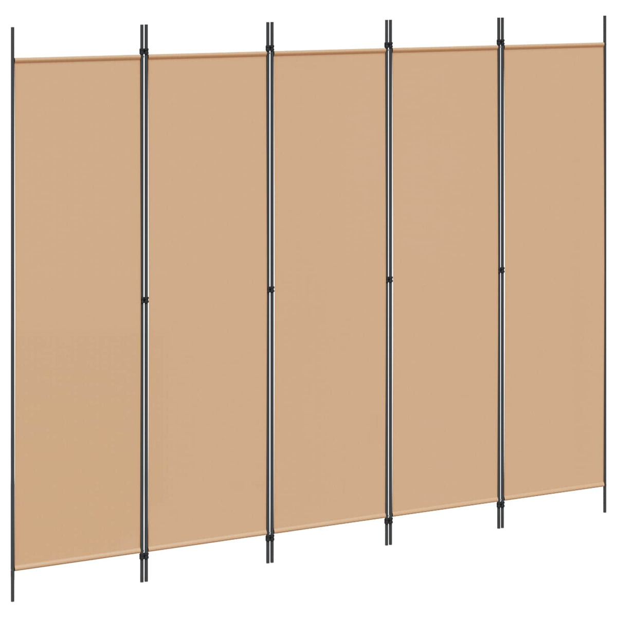 5-Panel Room Divider Beige 250 x 200 cm Fabric