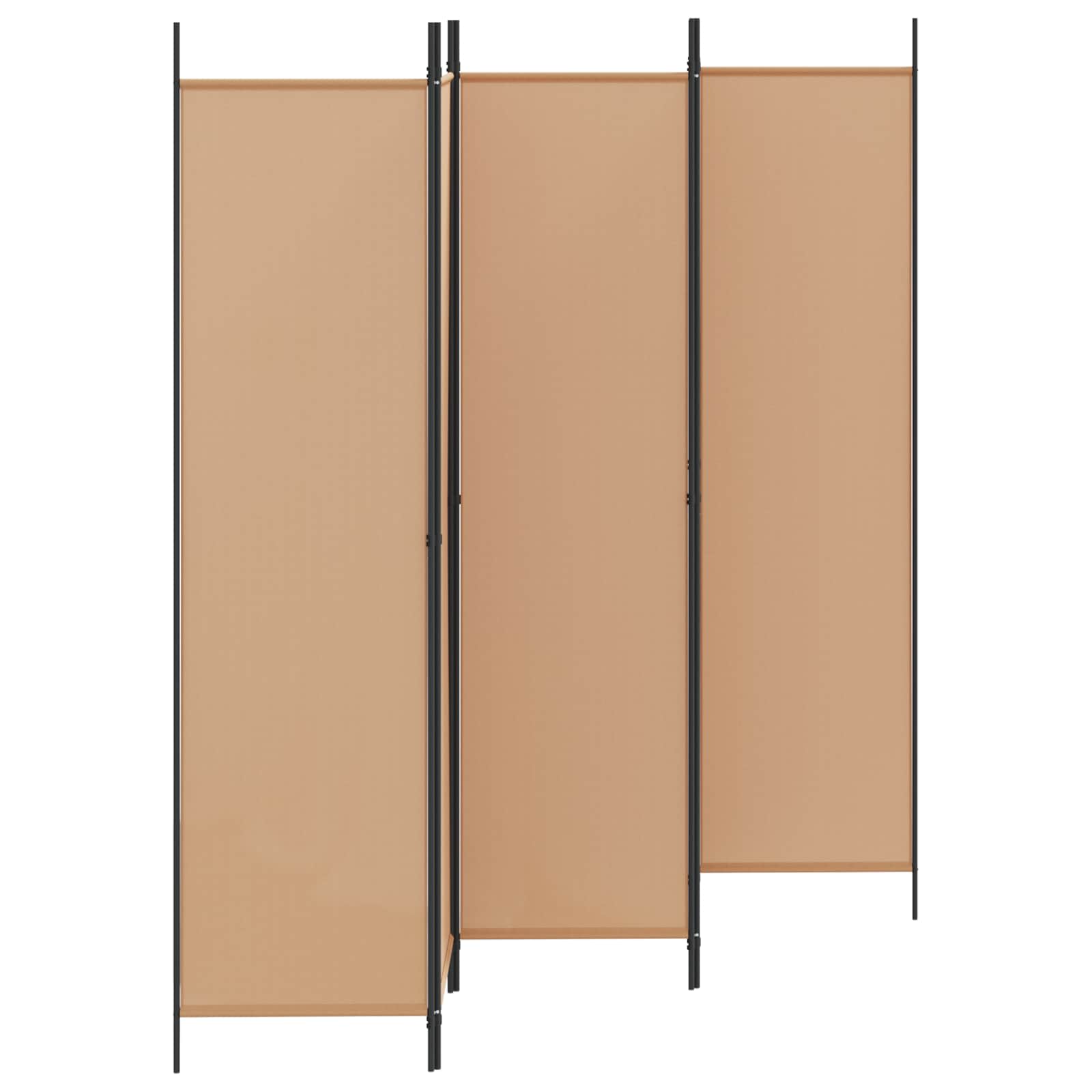 5-Panel Room Divider Beige 250 x 200 cm Fabric
