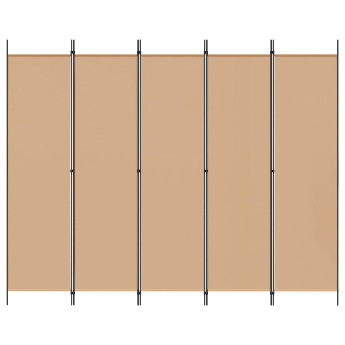 5-Panel Room Divider Beige 250 x 200 cm Fabric