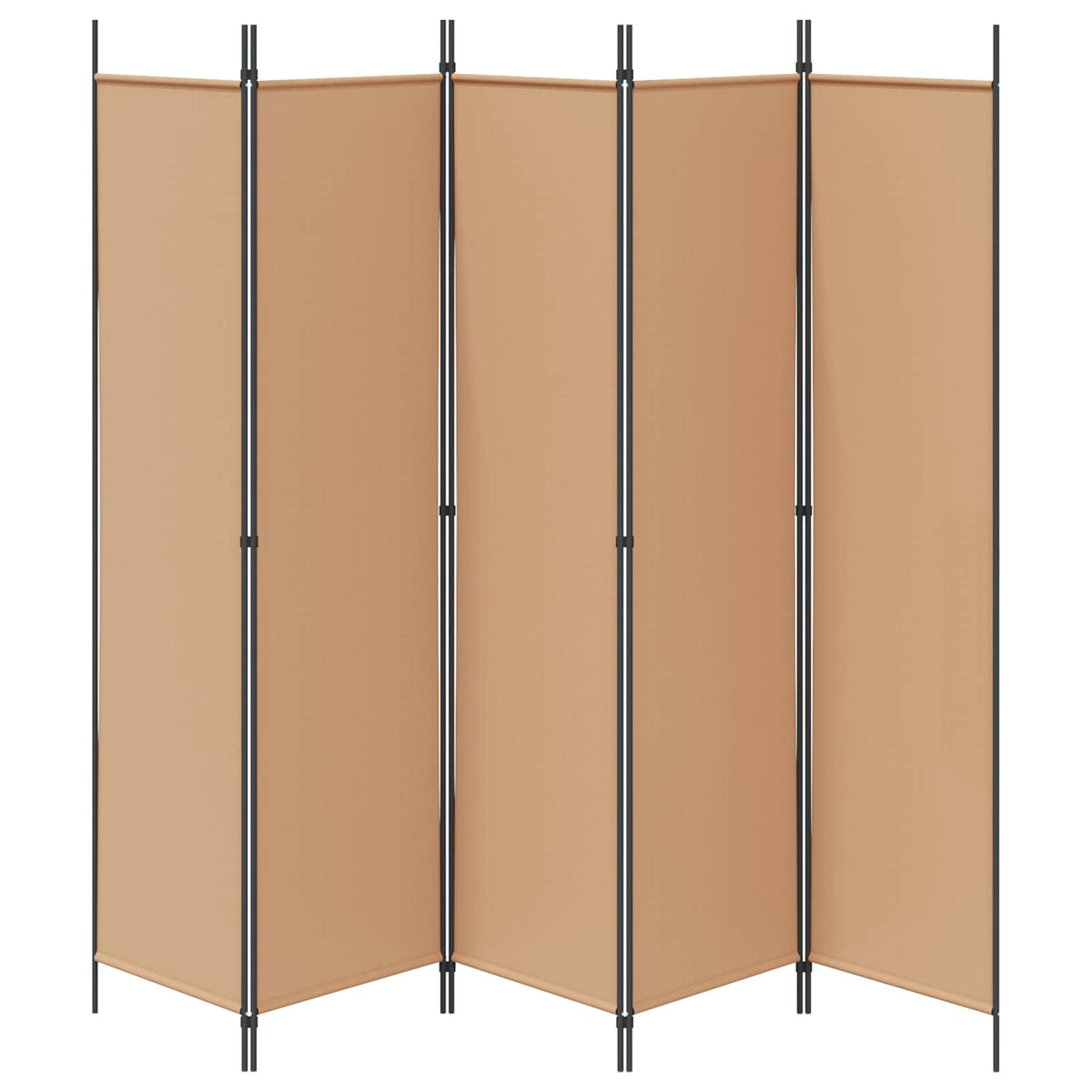 5-Panel Room Divider Beige 250 x 200 cm Fabric