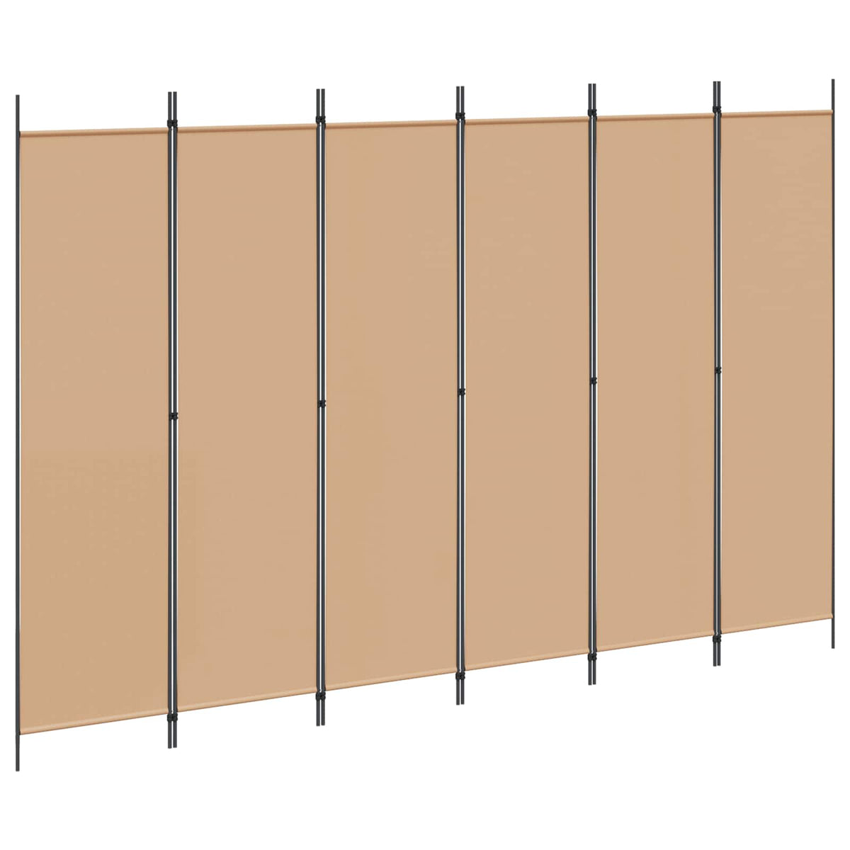 6-Panel Room Divider Beige 300 x 200 cm Fabric