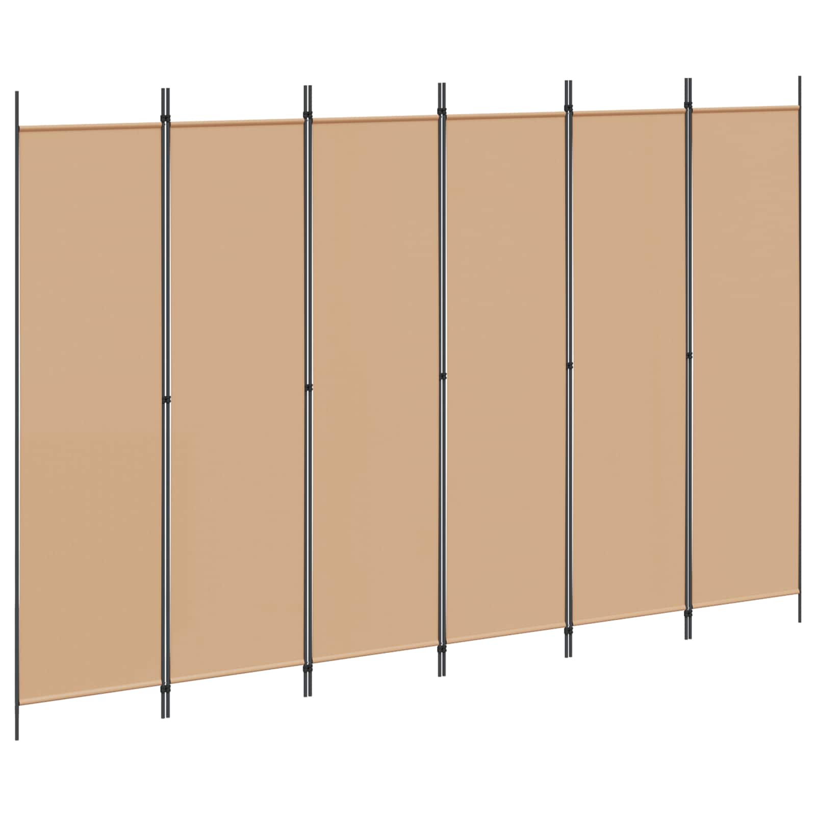 6-Panel Room Divider Beige 300 x 200 cm Fabric