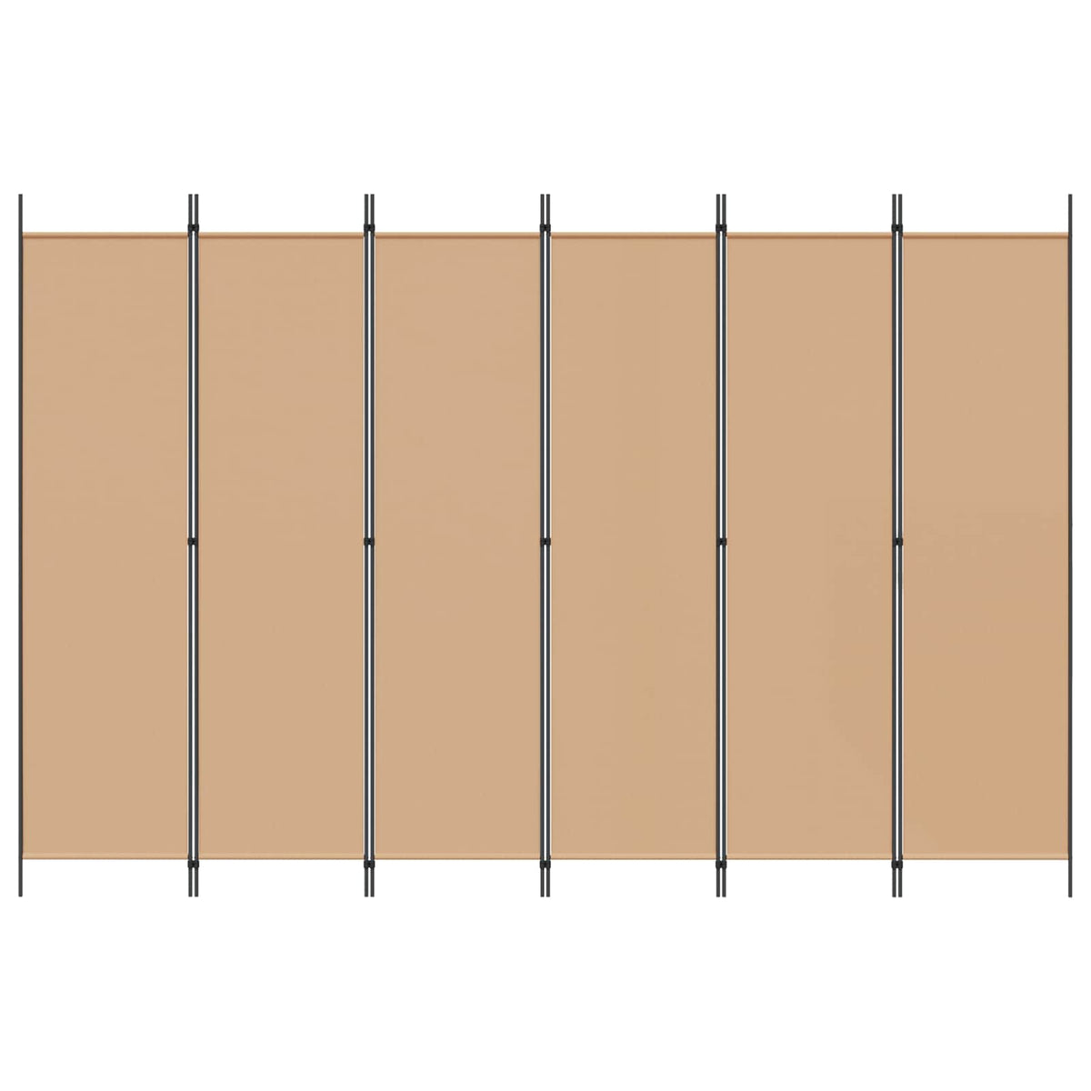 6-Panel Room Divider Beige 300 x 200 cm Fabric