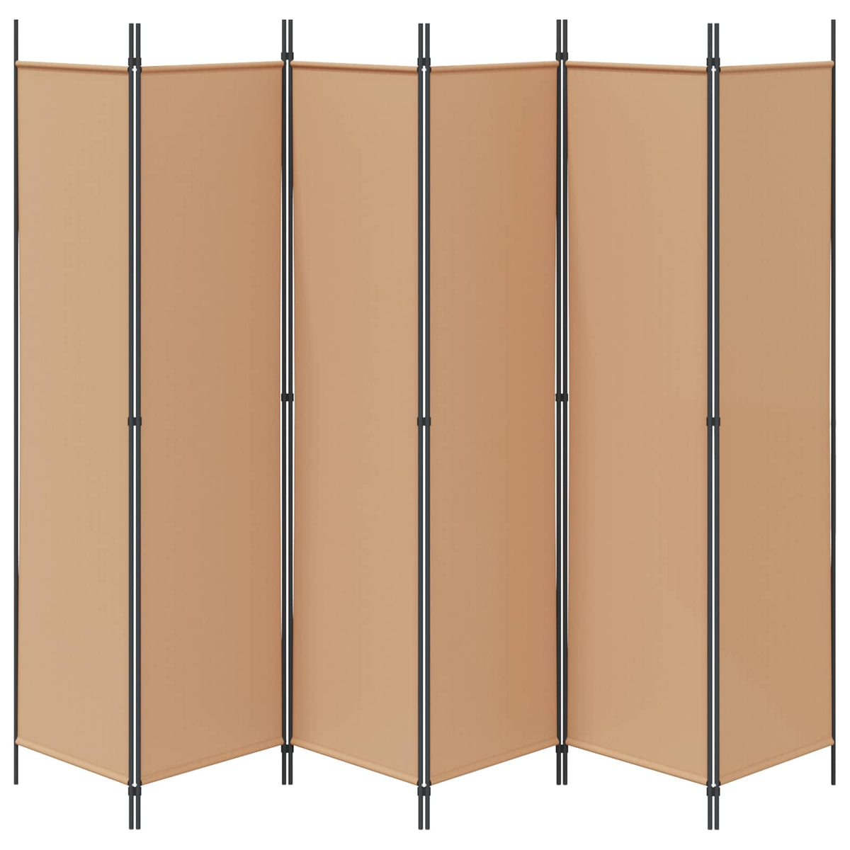 6-Panel Room Divider Beige 300 x 200 cm Fabric
