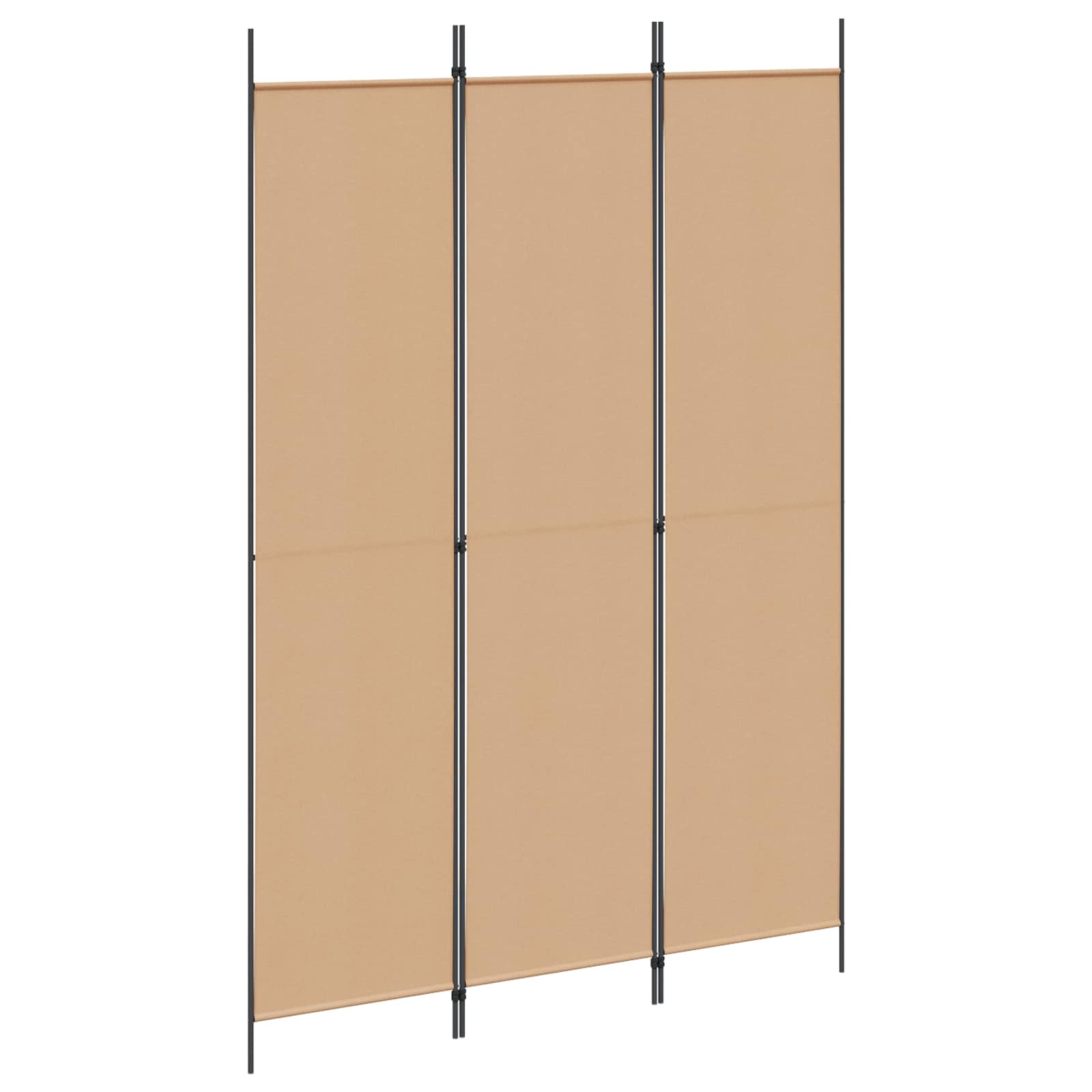3-Panel Room Divider Beige 150 x 220 cm Fabric