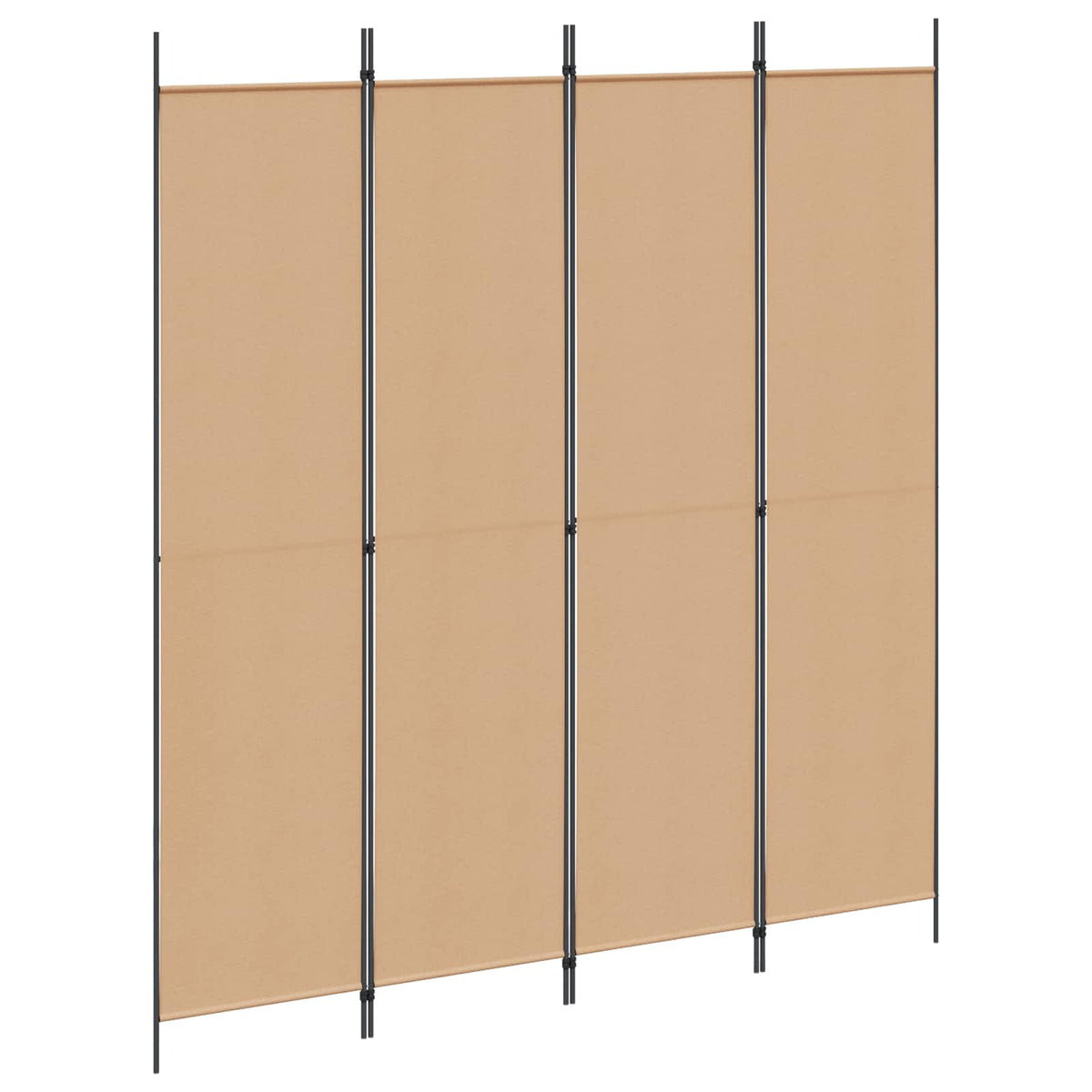 4-Panel Room Divider Beige 200 x 220 cm Fabric