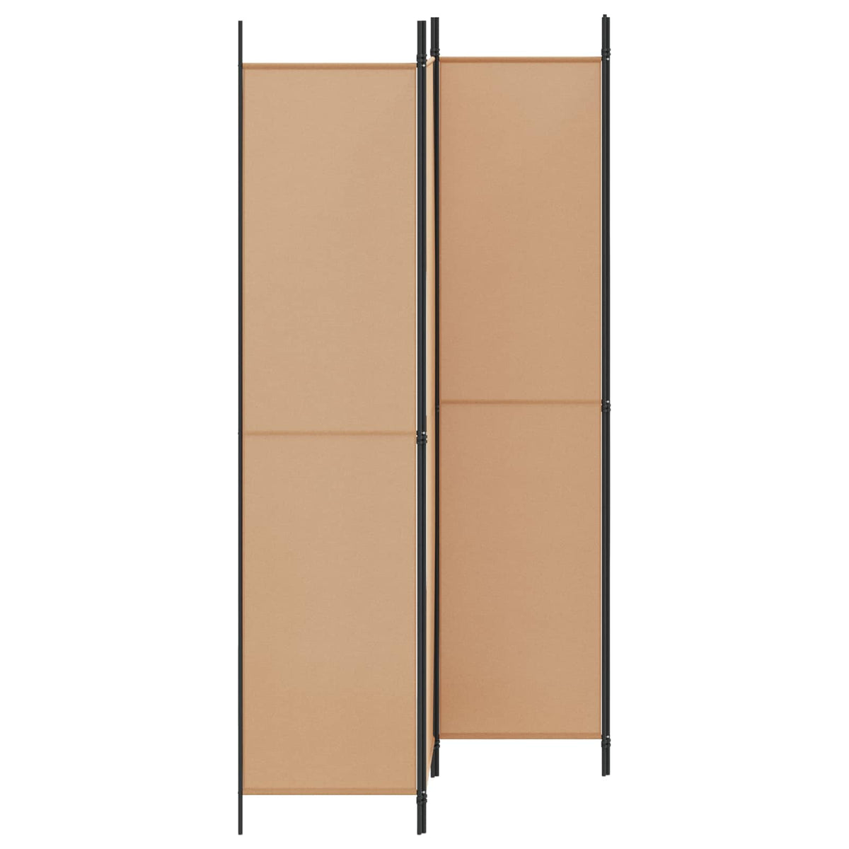 4-Panel Room Divider Beige 200 x 220 cm Fabric